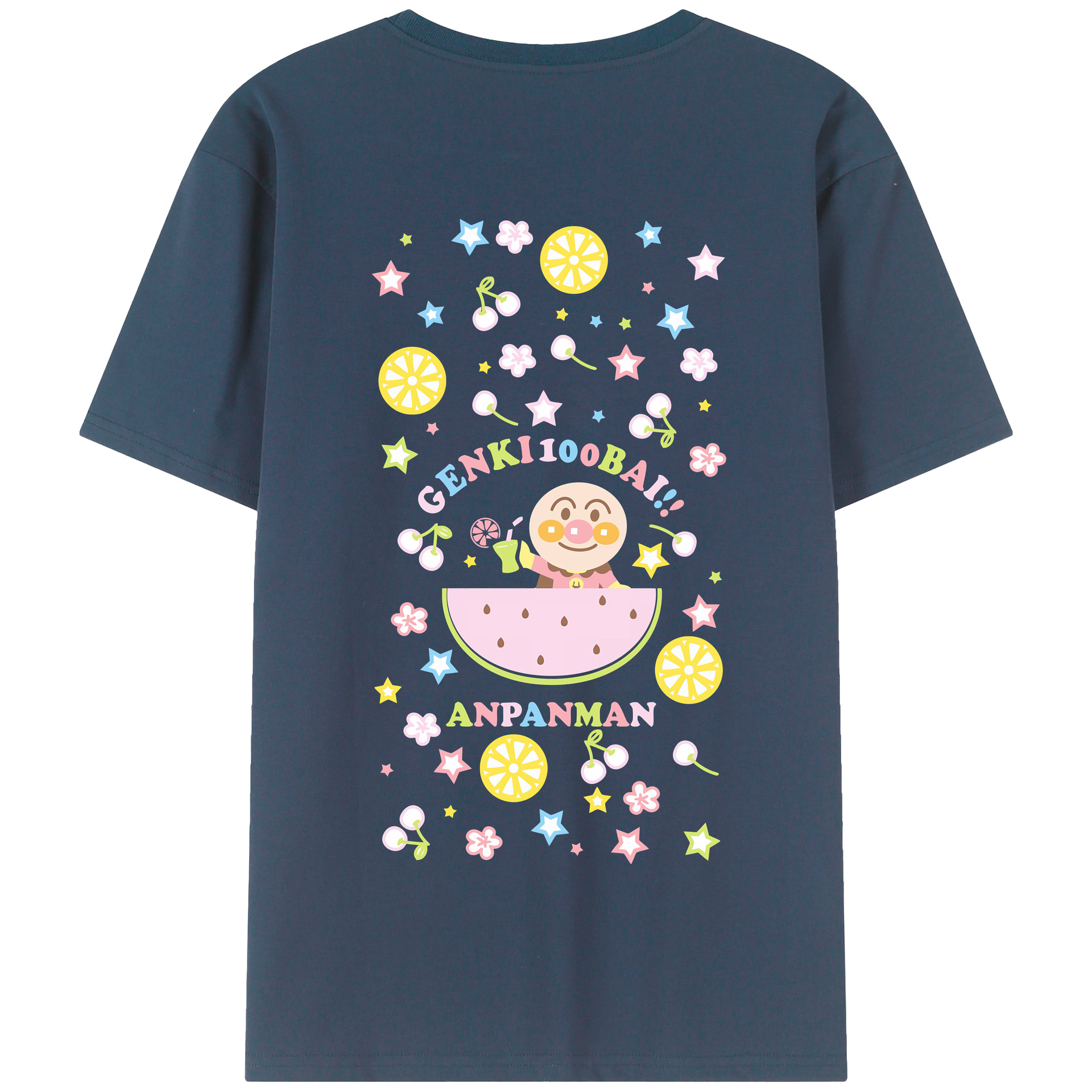 （画像用） アンパンマン Anpanman 綿100％半袖Tシャツ（背面プリント）