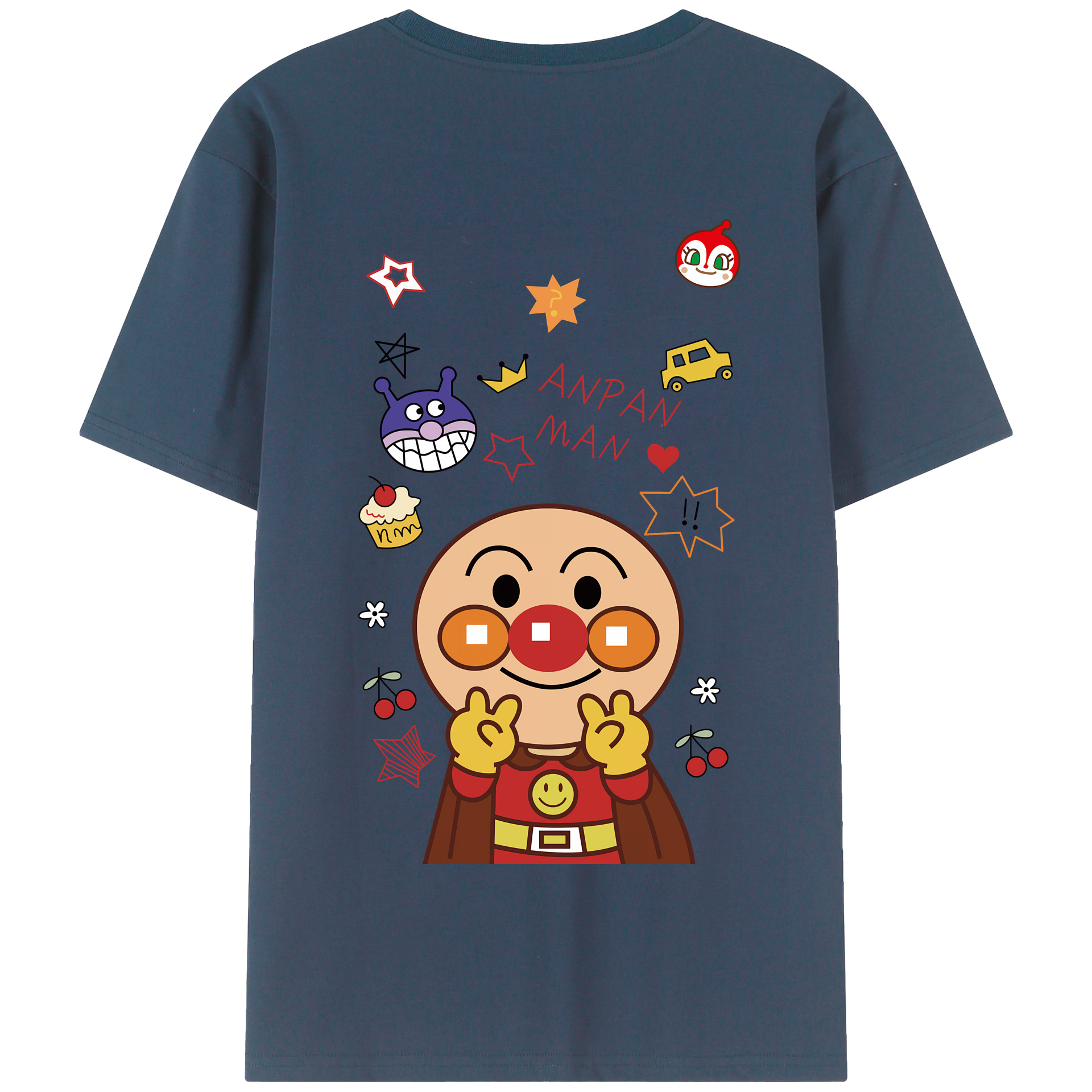 （画像用） アンパンマン Anpanman 綿100％半袖Tシャツ（背面プリント）