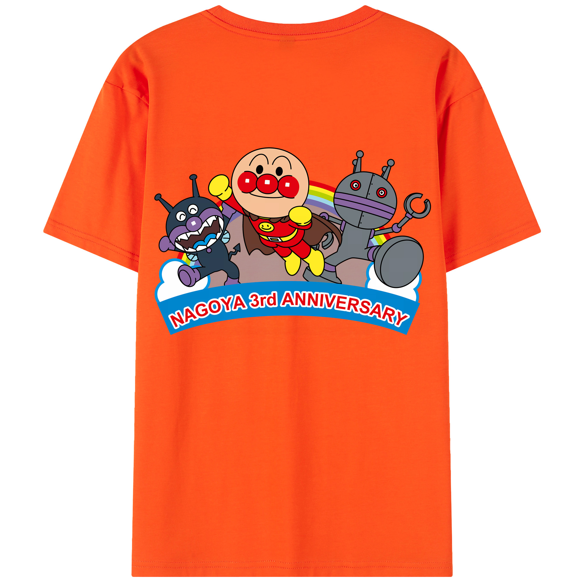 （画像用） アンパンマン Anpanman 綿100％半袖Tシャツ（背面プリント）