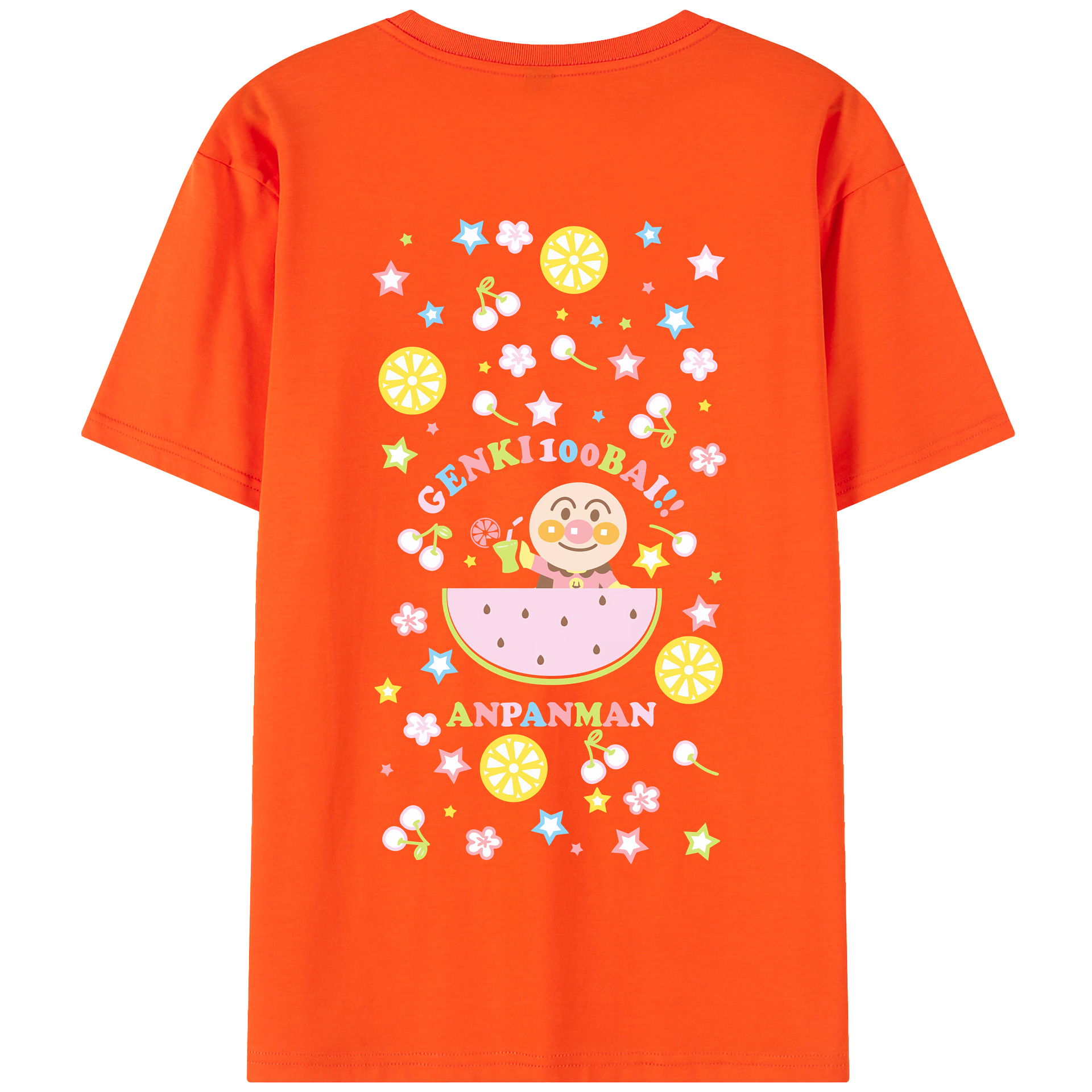 （画像用） アンパンマン Anpanman 綿100％半袖Tシャツ（背面プリント）