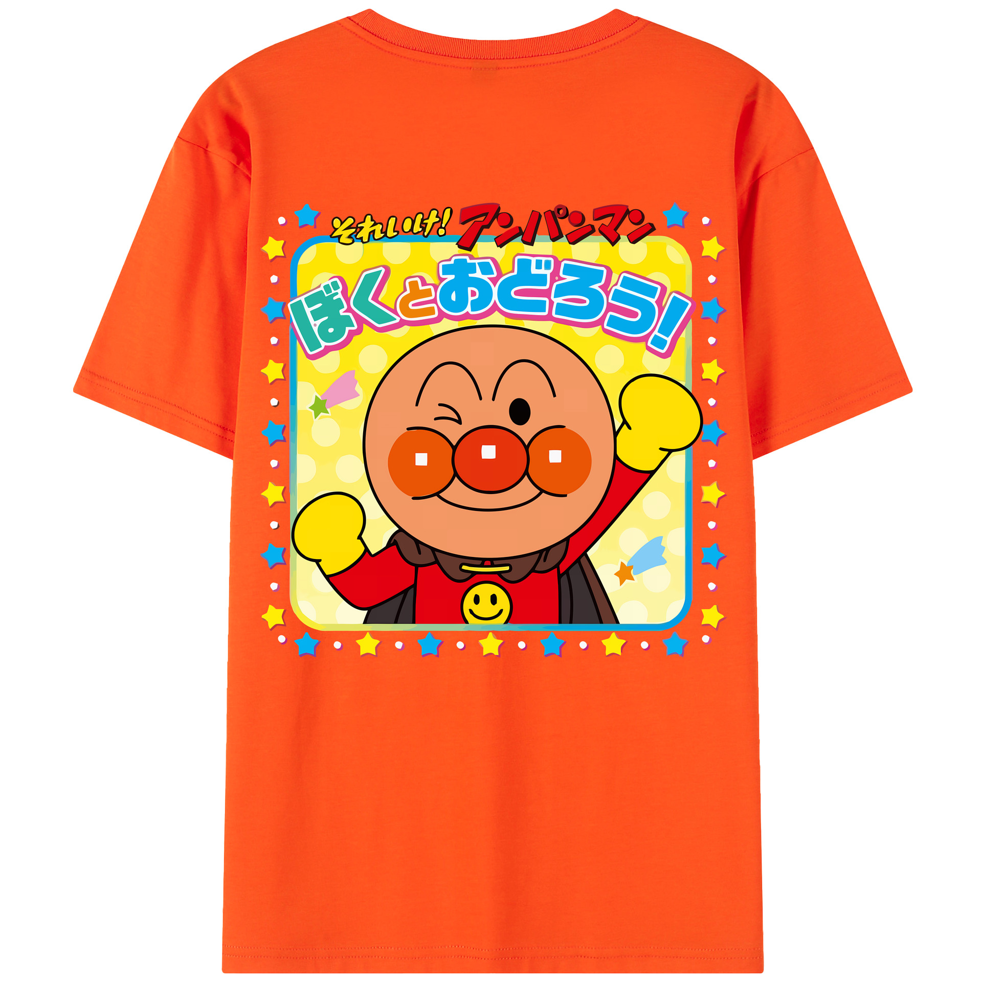 （画像用） アンパンマン Anpanman 綿100％半袖Tシャツ（背面プリント）