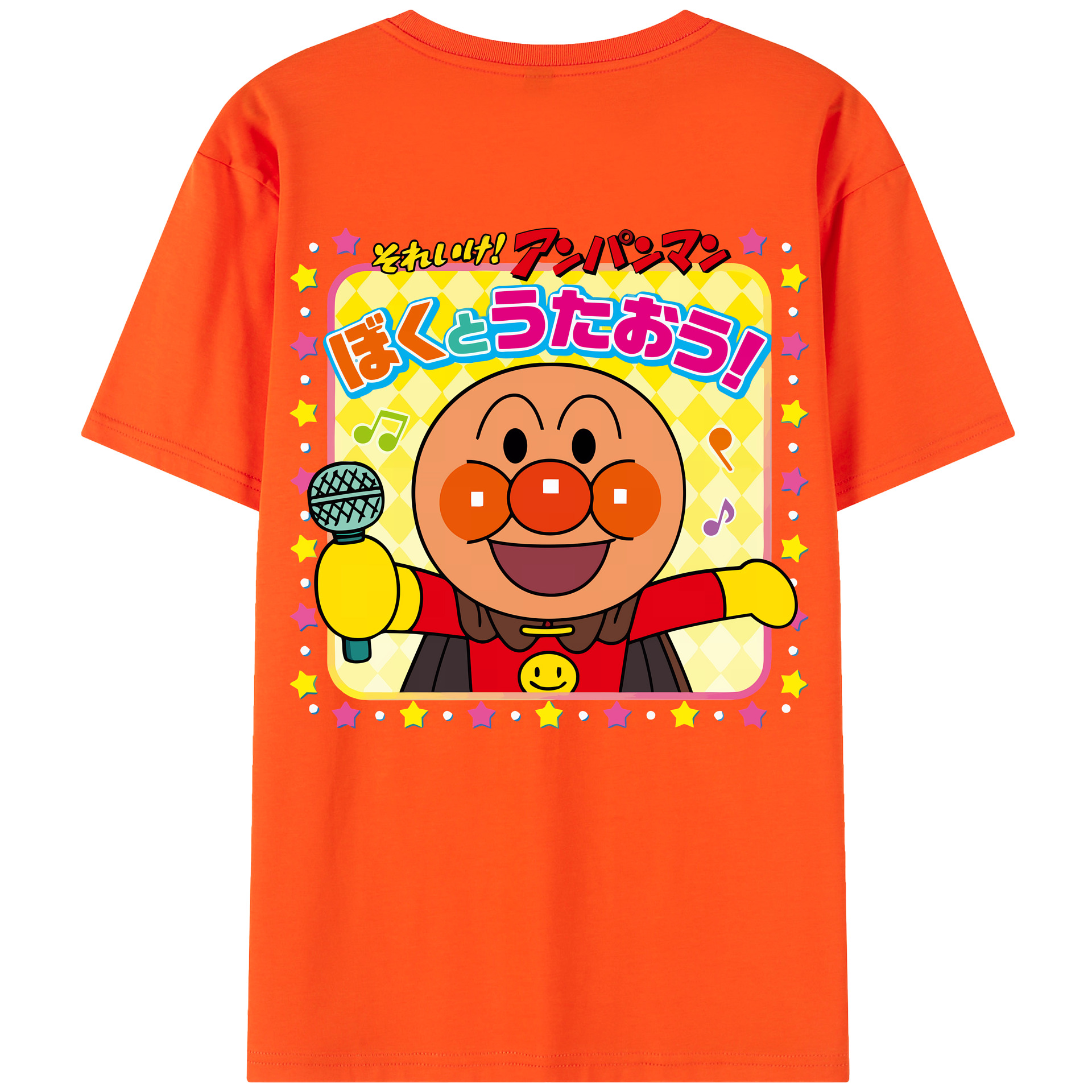 （画像用） アンパンマン Anpanman 綿100％半袖Tシャツ（背面プリント）
