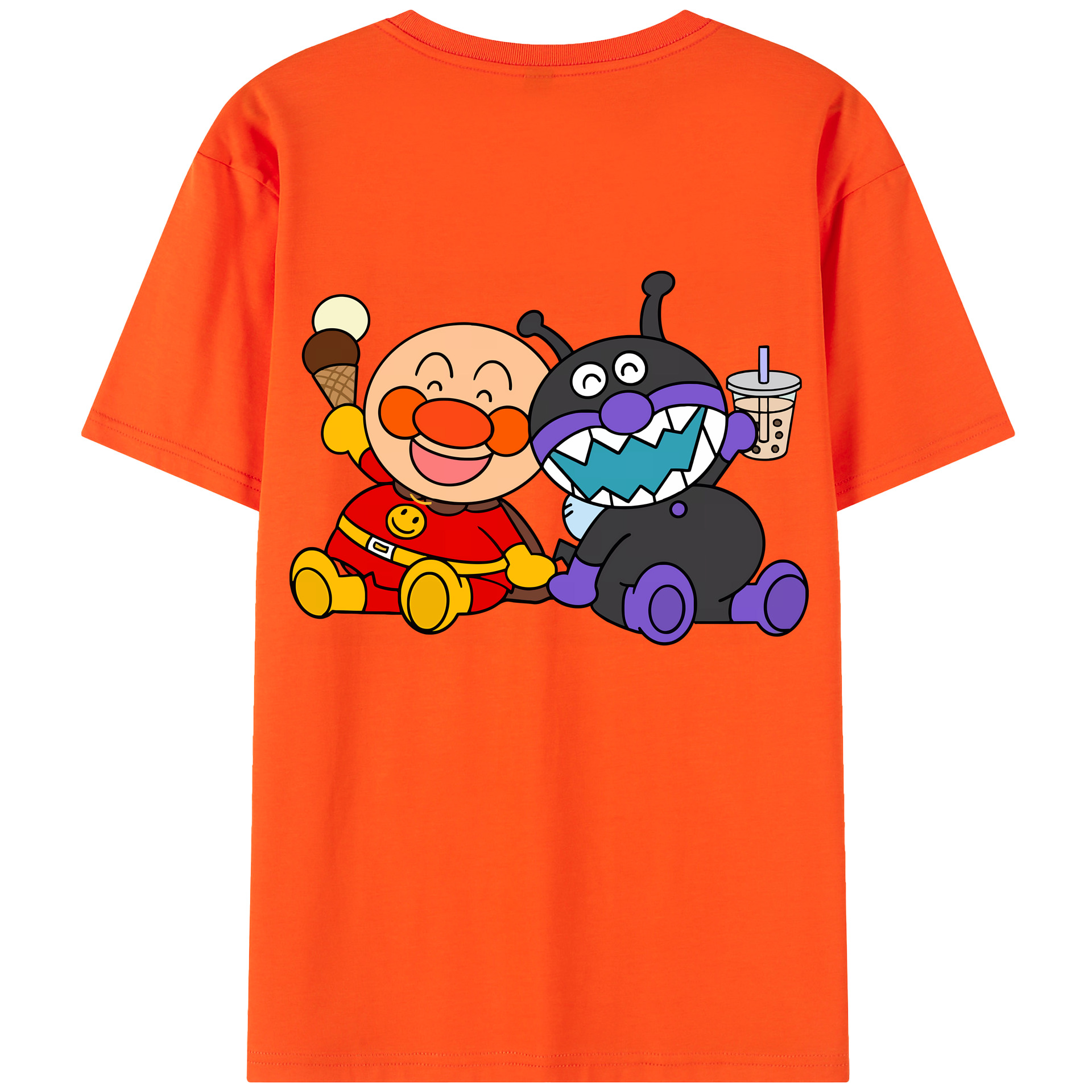 （画像用） アンパンマン Anpanman 綿100％半袖Tシャツ（背面プリント）