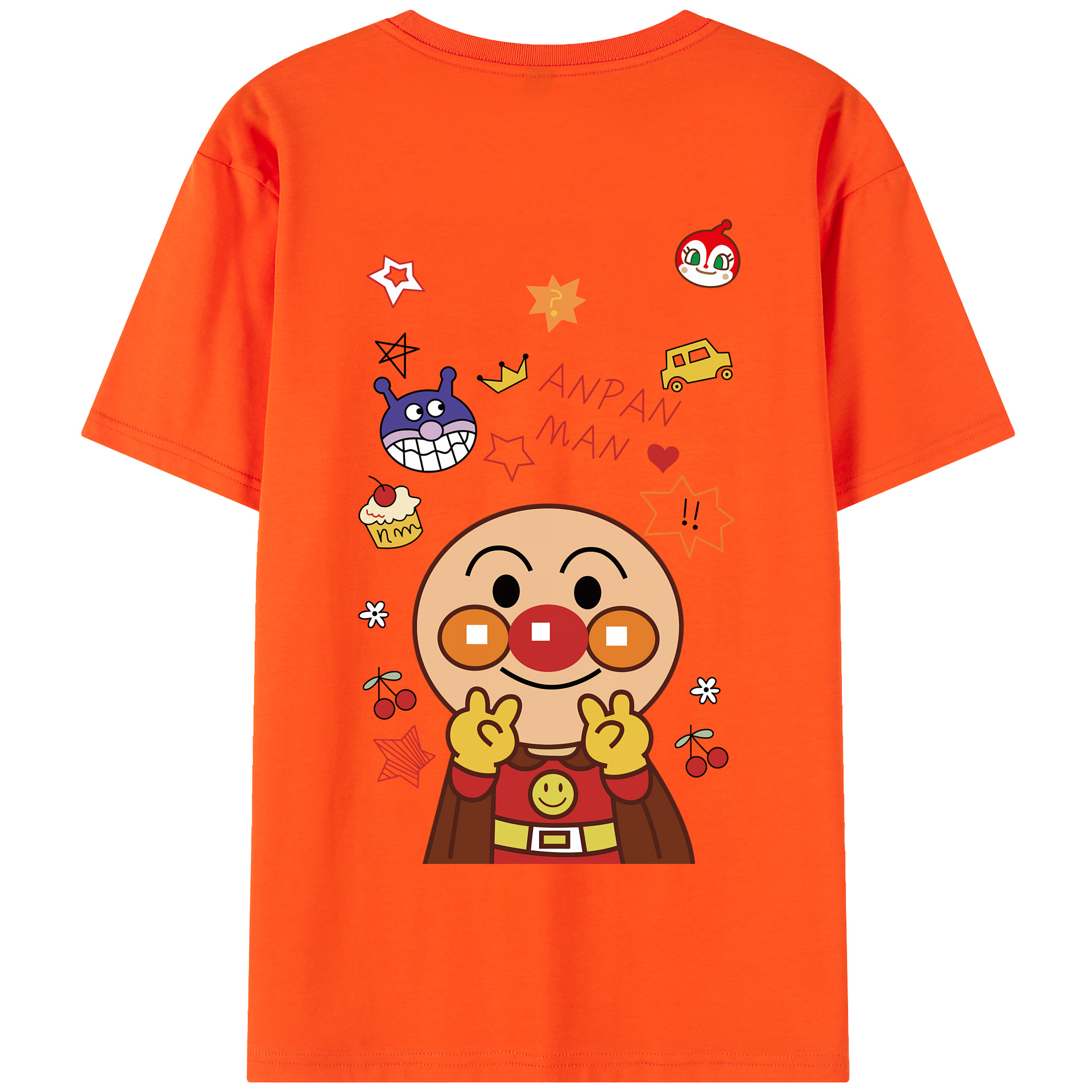 （画像用） アンパンマン Anpanman 綿100％半袖Tシャツ（背面プリント）
