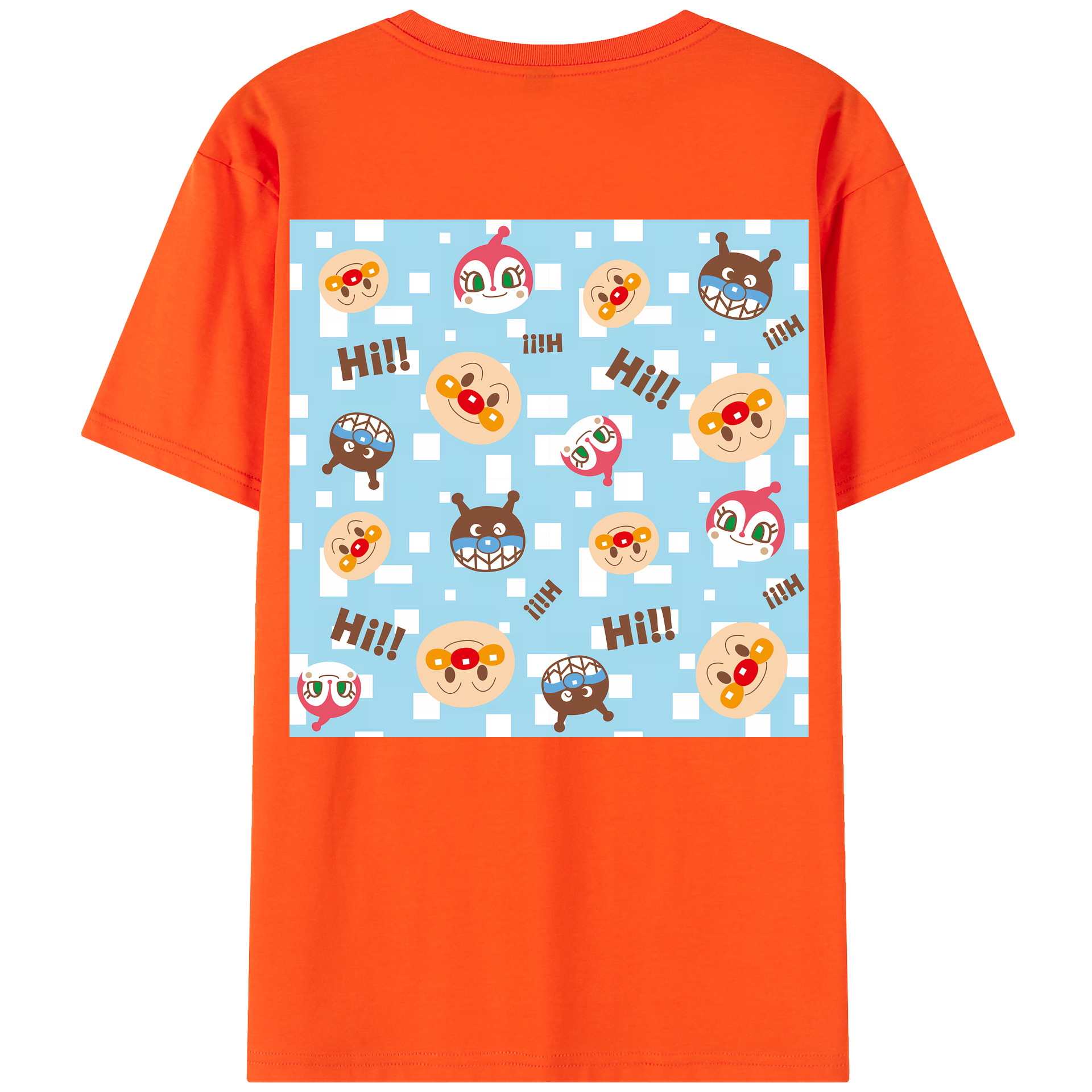 （画像用） アンパンマン Anpanman 綿100％半袖Tシャツ（背面プリント）
