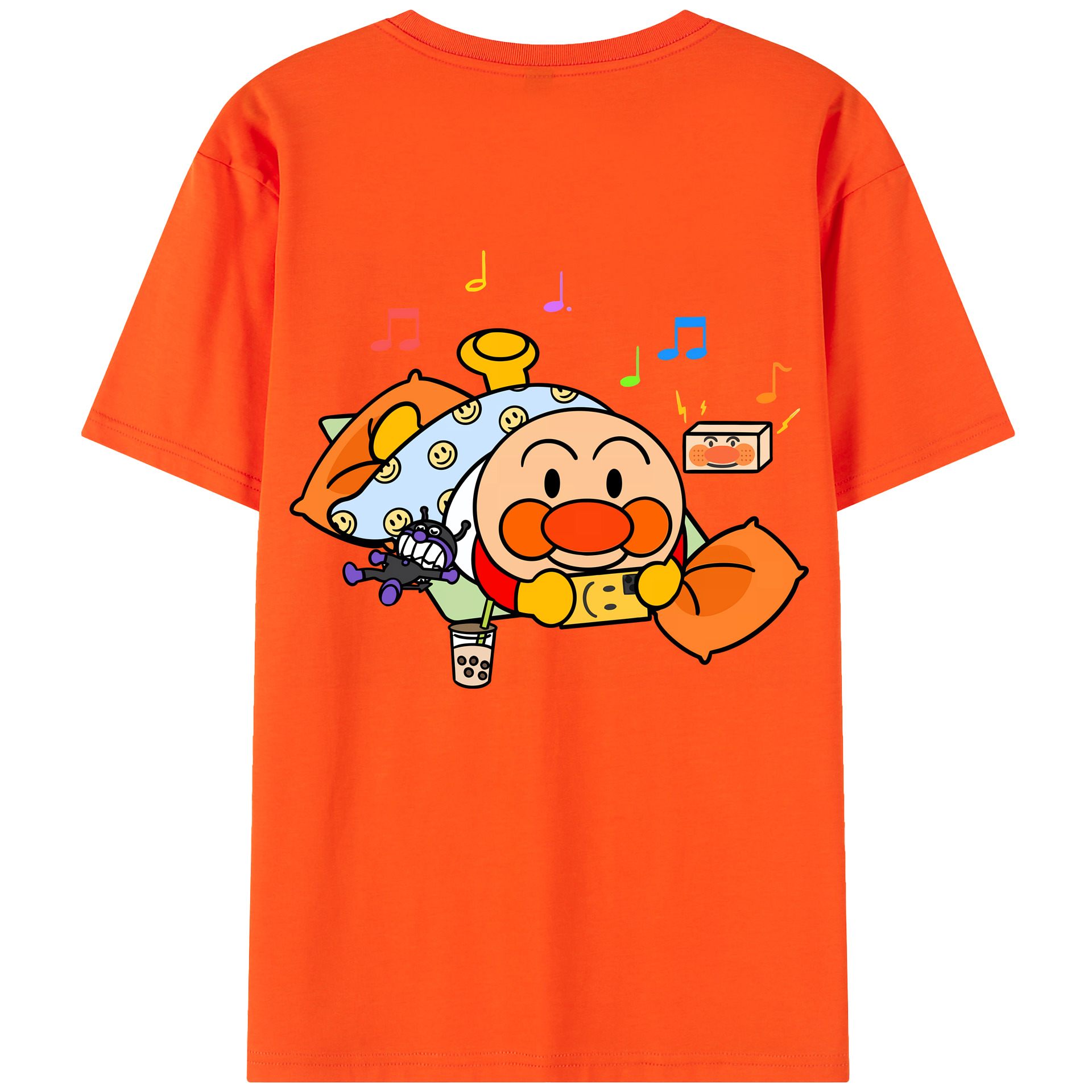 （画像用） アンパンマン Anpanman 綿100％半袖Tシャツ（背面プリント）