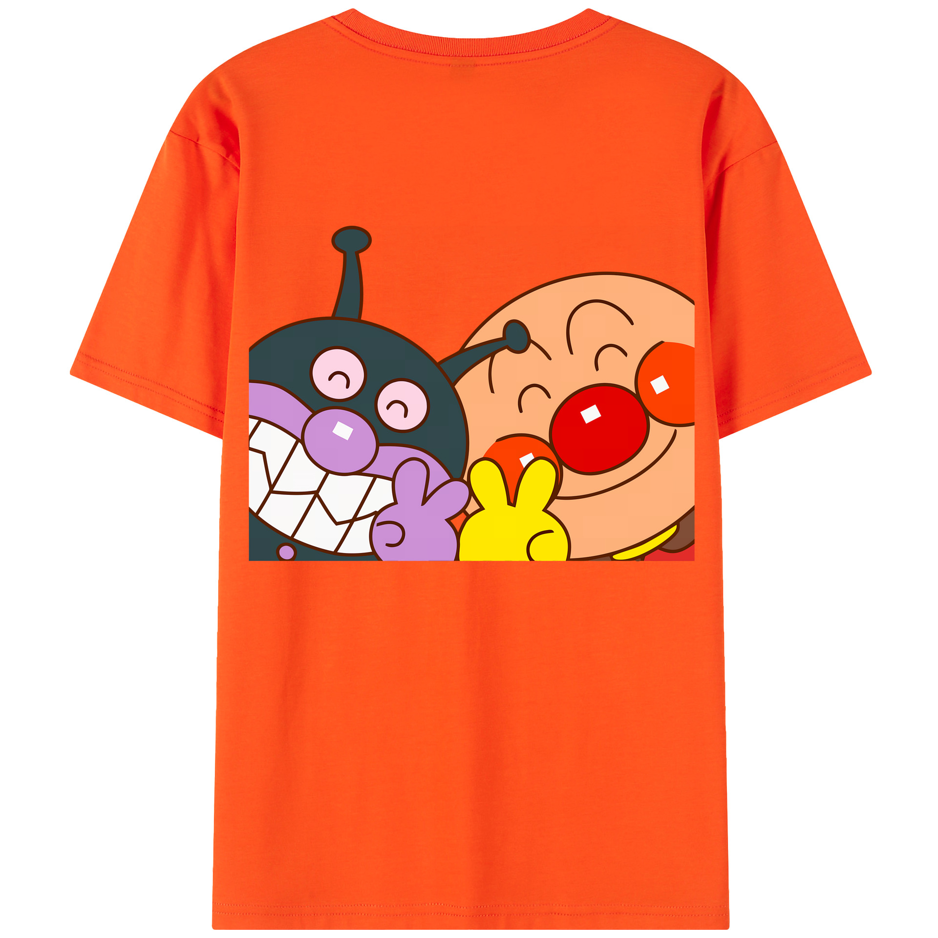 （画像用） アンパンマン Anpanman 綿100％半袖Tシャツ（背面プリント）