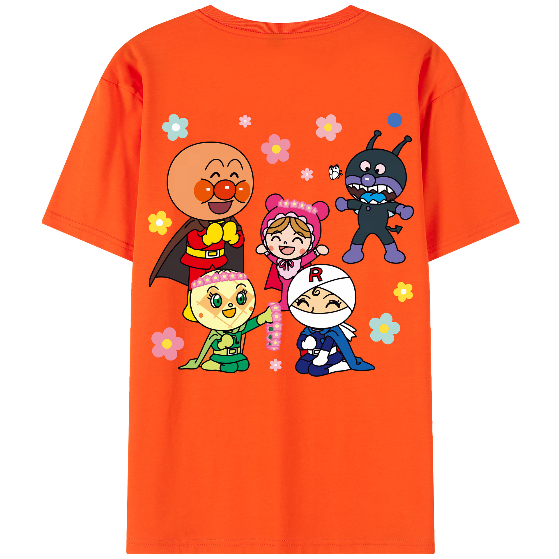 （画像用） アンパンマン Anpanman 綿100％半袖Tシャツ（背面プリント）