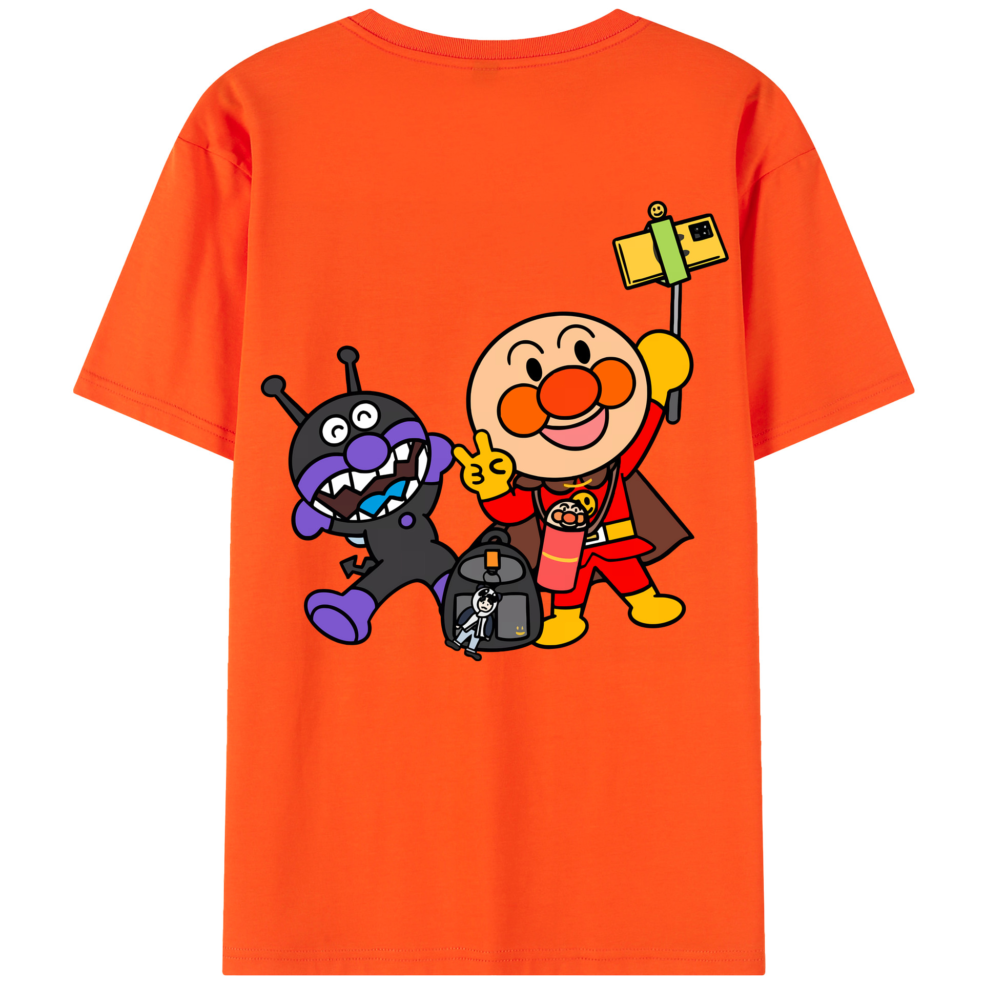 （画像用） アンパンマン Anpanman 綿100％半袖Tシャツ（背面プリント）
