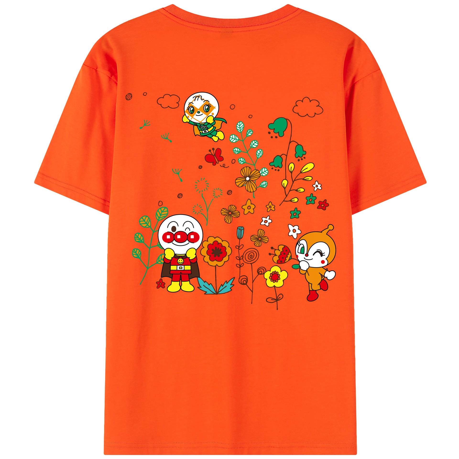 （画像用） アンパンマン Anpanman 綿100％半袖Tシャツ（背面プリント）