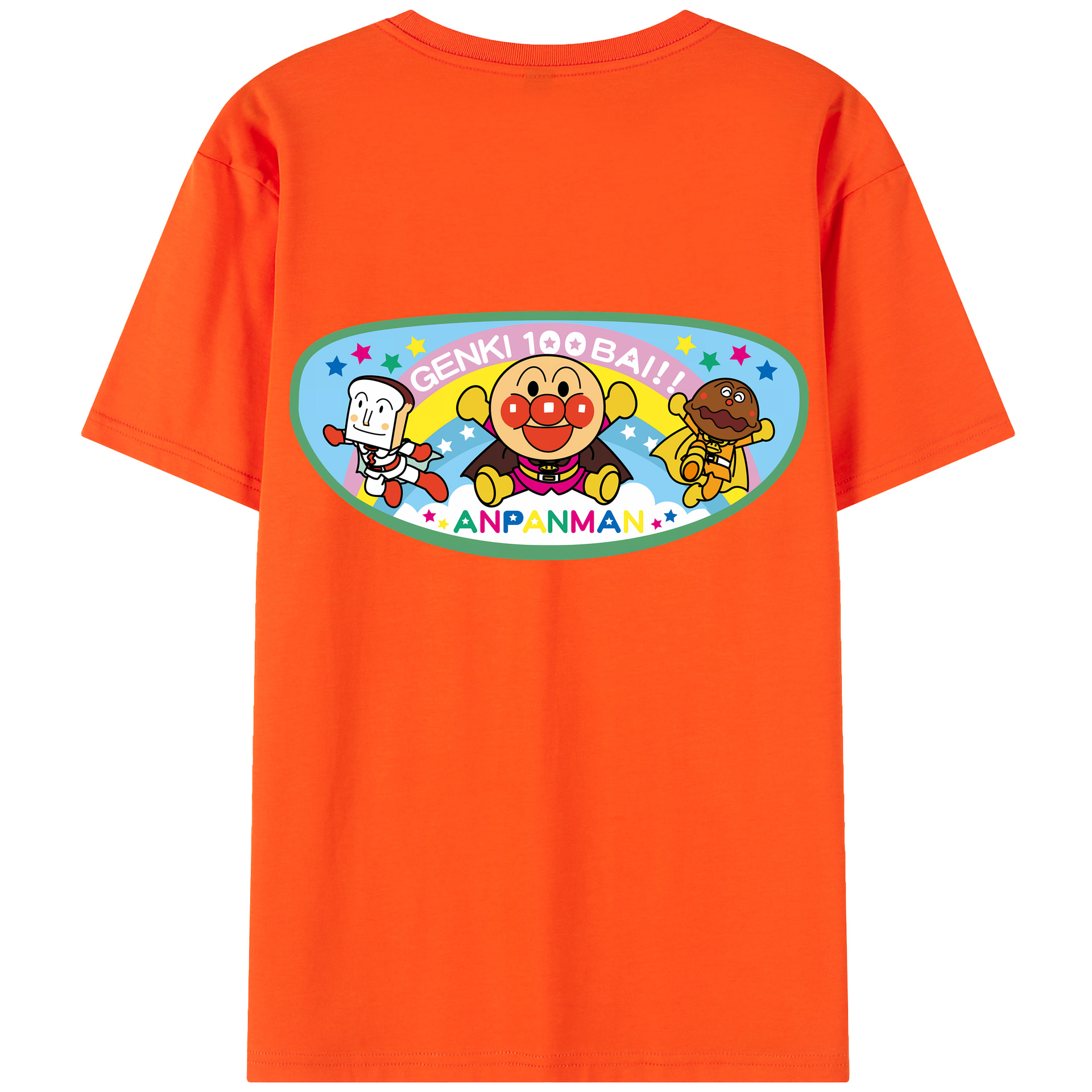 （画像用） アンパンマン Anpanman 綿100％半袖Tシャツ（背面プリント）