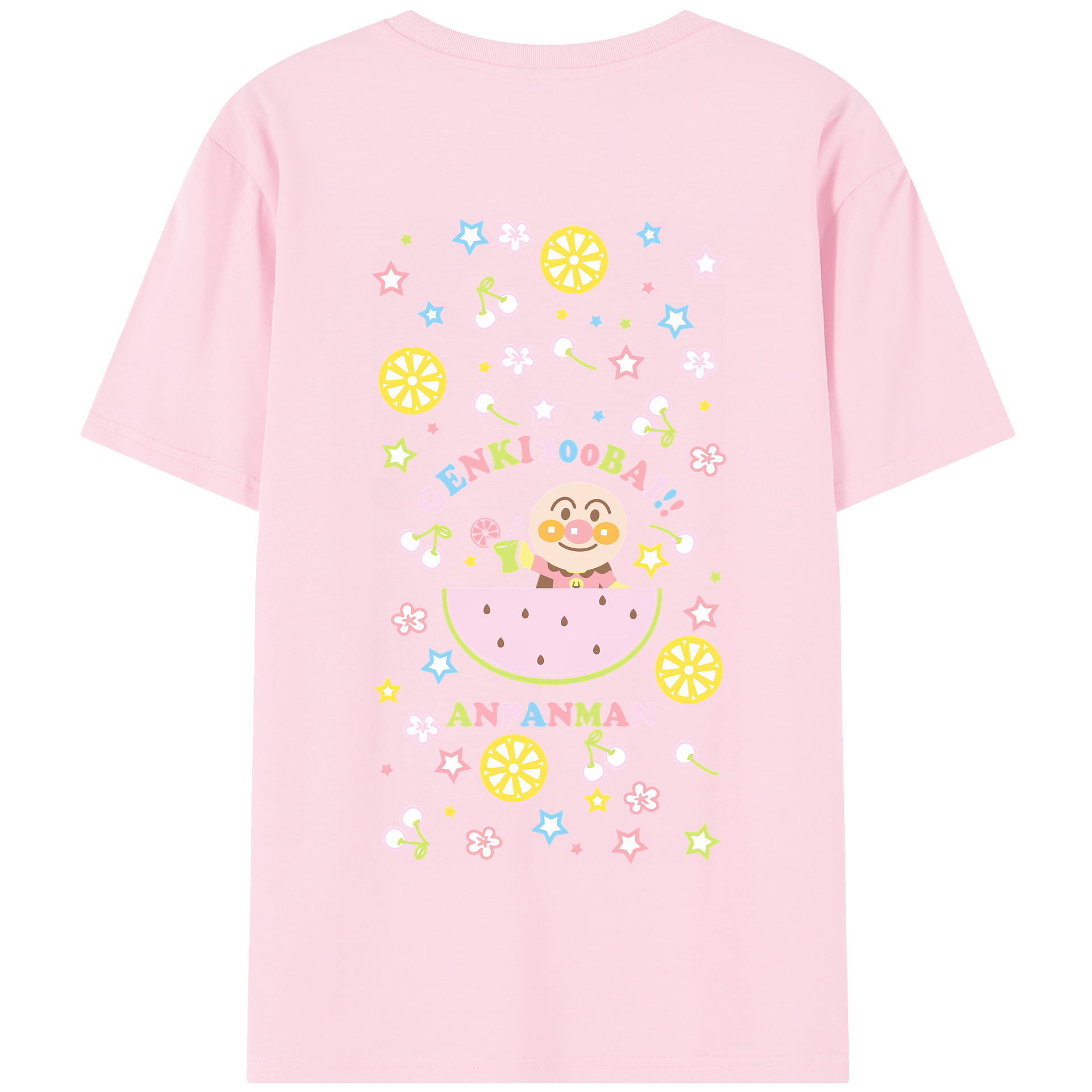 （画像用） アンパンマン Anpanman 綿100％半袖Tシャツ（背面プリント）