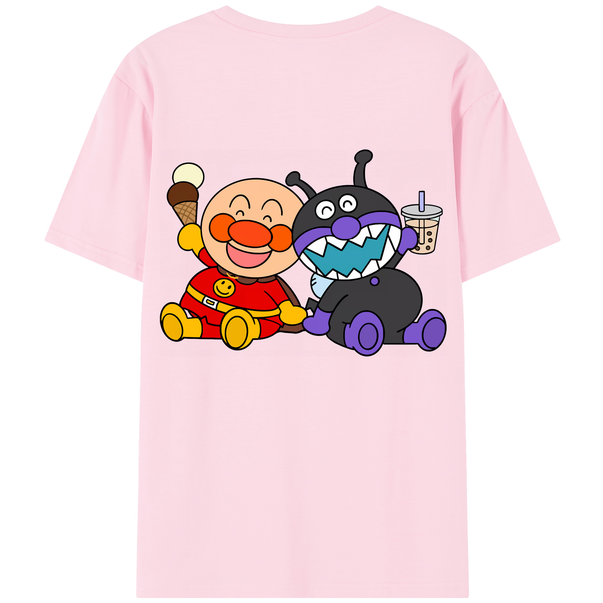 （画像用） アンパンマン Anpanman 綿100％半袖Tシャツ（背面プリント）