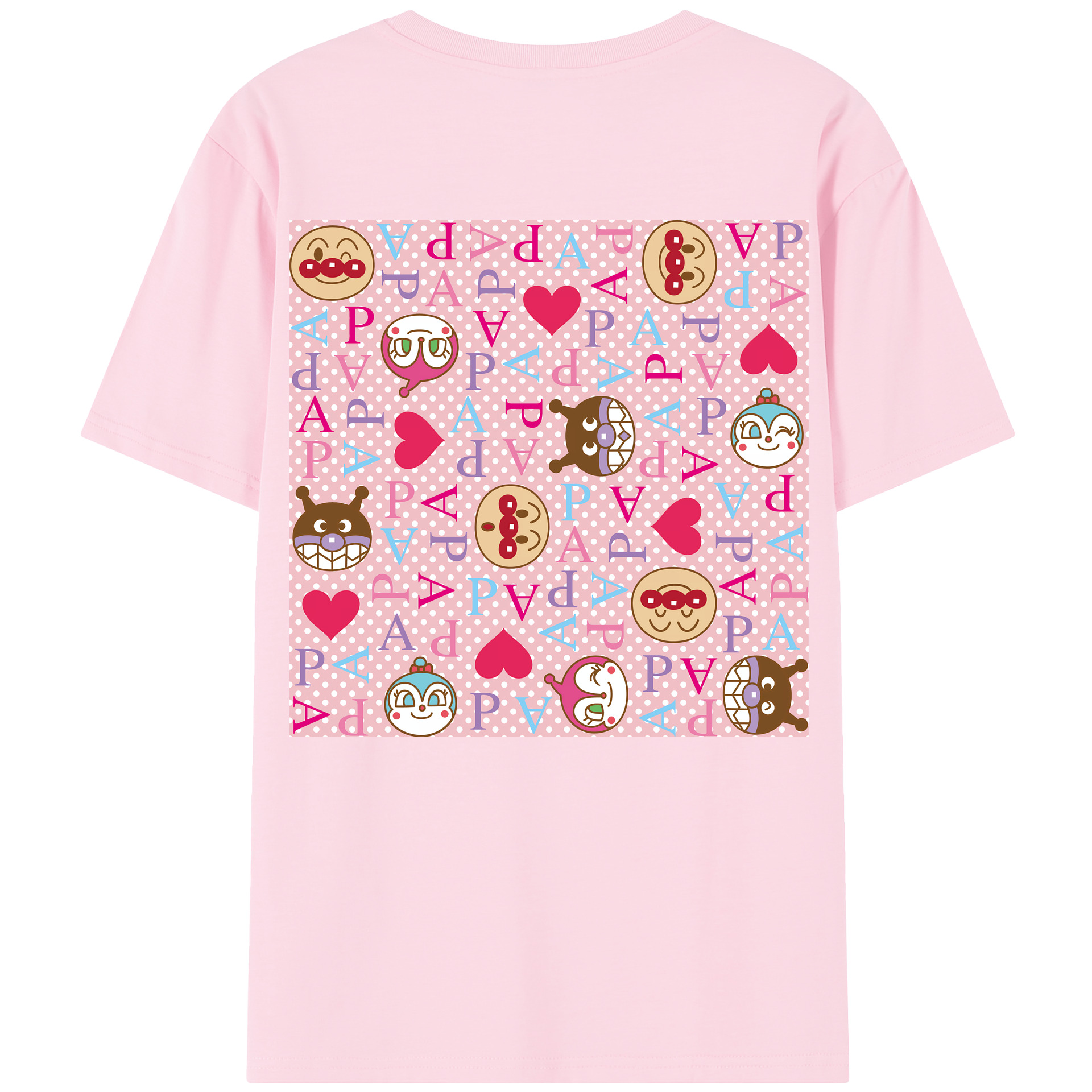 （画像用） アンパンマン Anpanman 綿100％半袖Tシャツ（背面プリント）