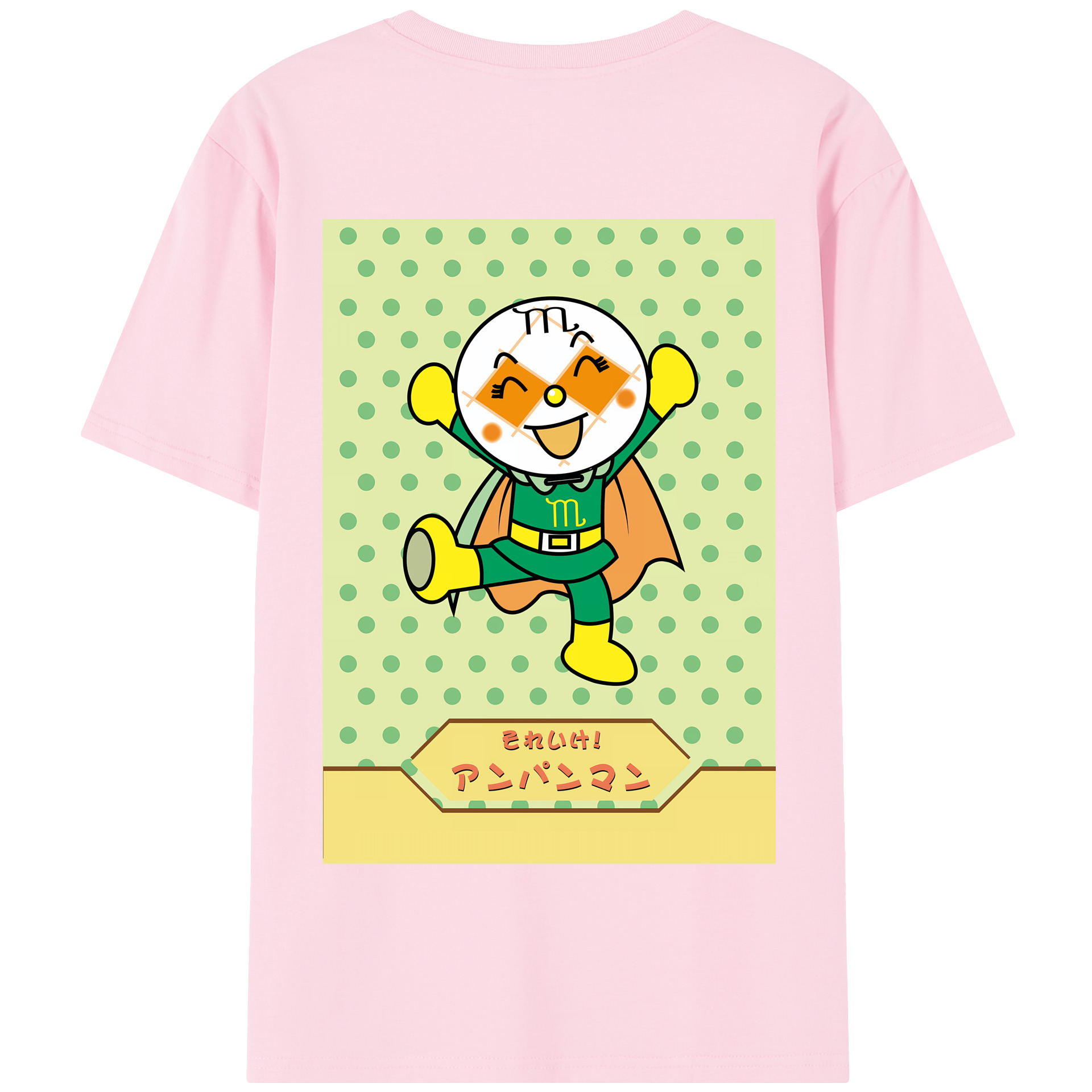 （画像用） アンパンマン Anpanman 綿100％半袖Tシャツ（背面プリント）