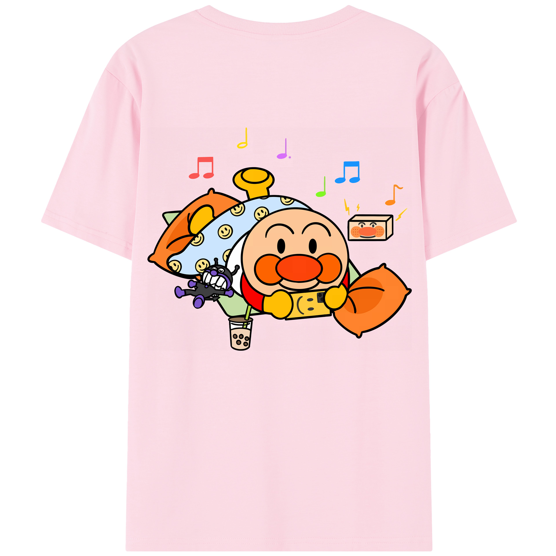 （画像用） アンパンマン Anpanman 綿100％半袖Tシャツ（背面プリント）