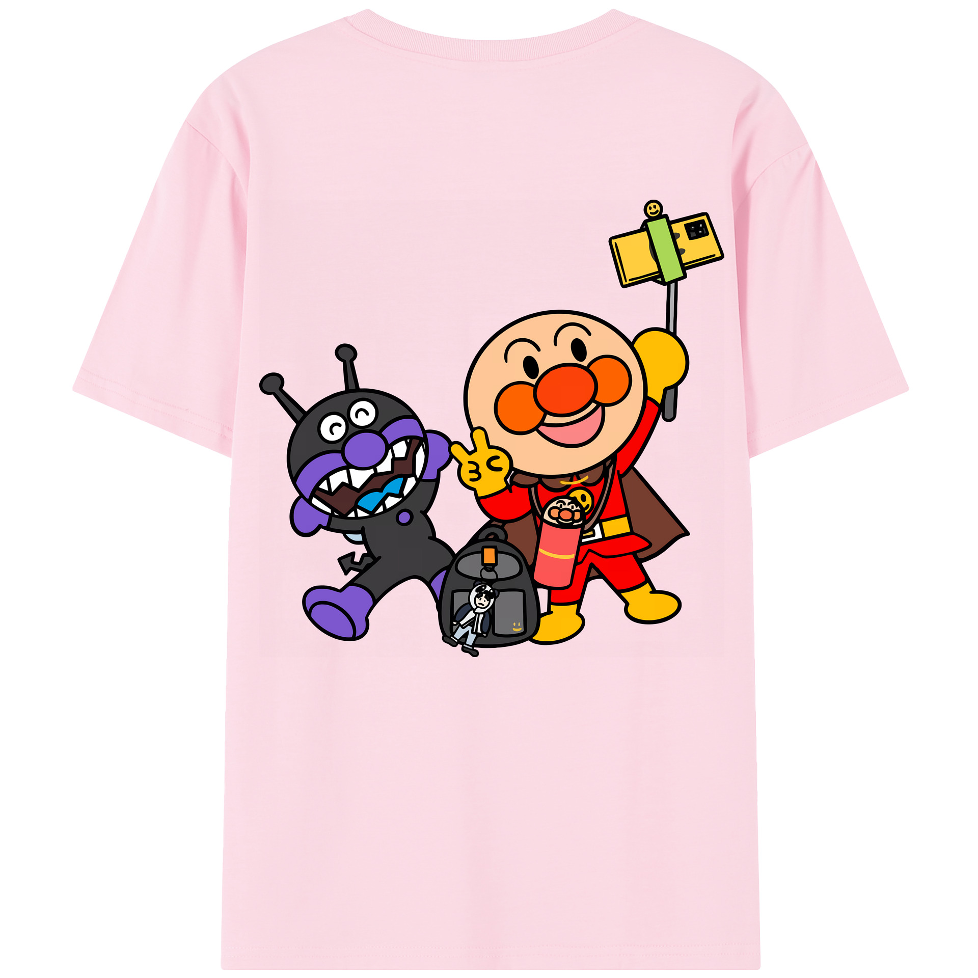 （画像用） アンパンマン Anpanman 綿100％半袖Tシャツ（背面プリント）