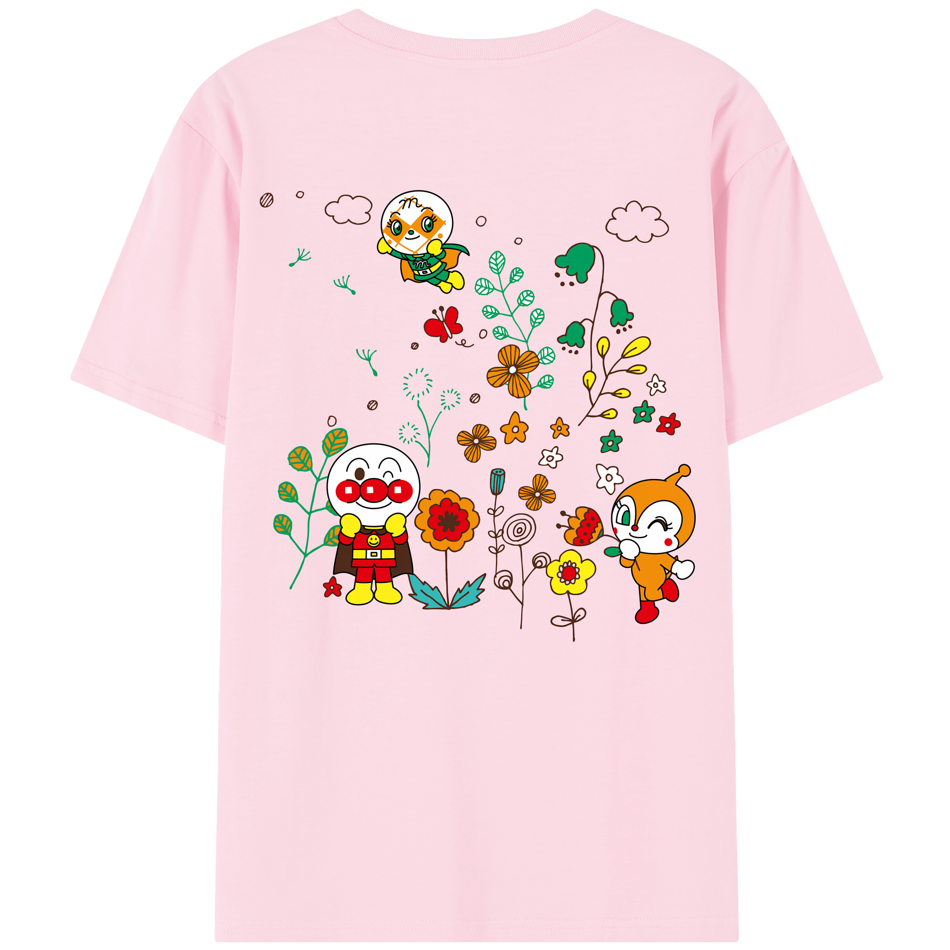 （画像用） アンパンマン Anpanman 綿100％半袖Tシャツ（背面プリント）