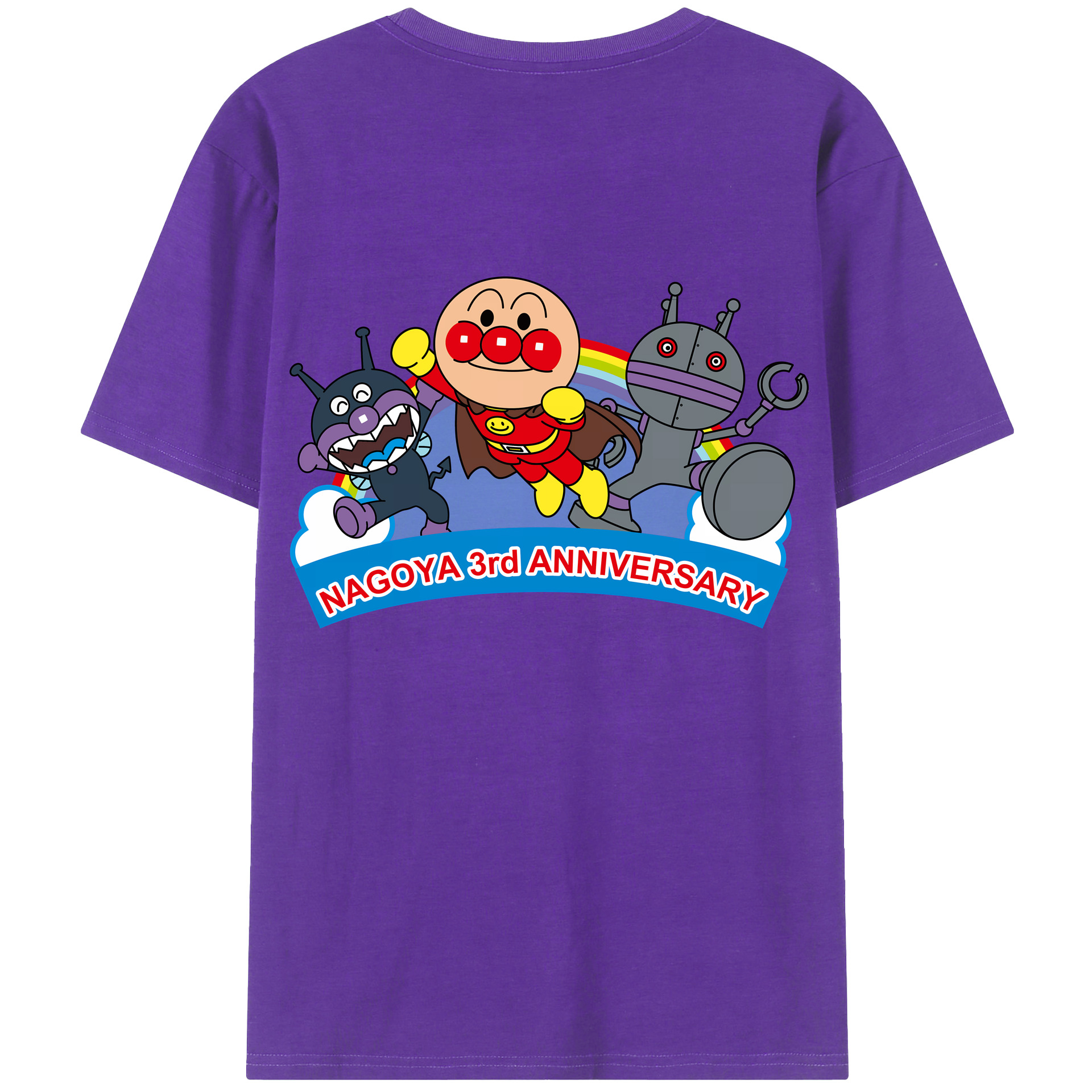 （画像用） アンパンマン Anpanman 綿100％半袖Tシャツ（背面プリント）