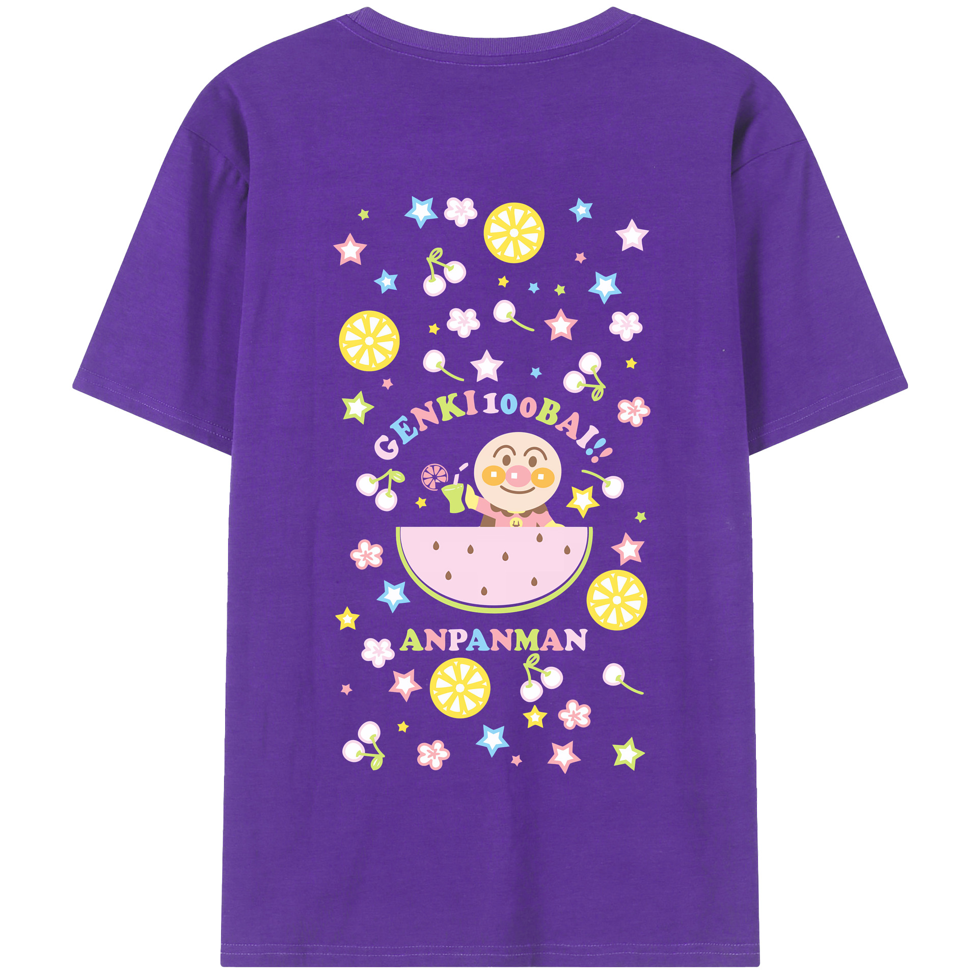 （画像用） アンパンマン Anpanman 綿100％半袖Tシャツ（背面プリント）