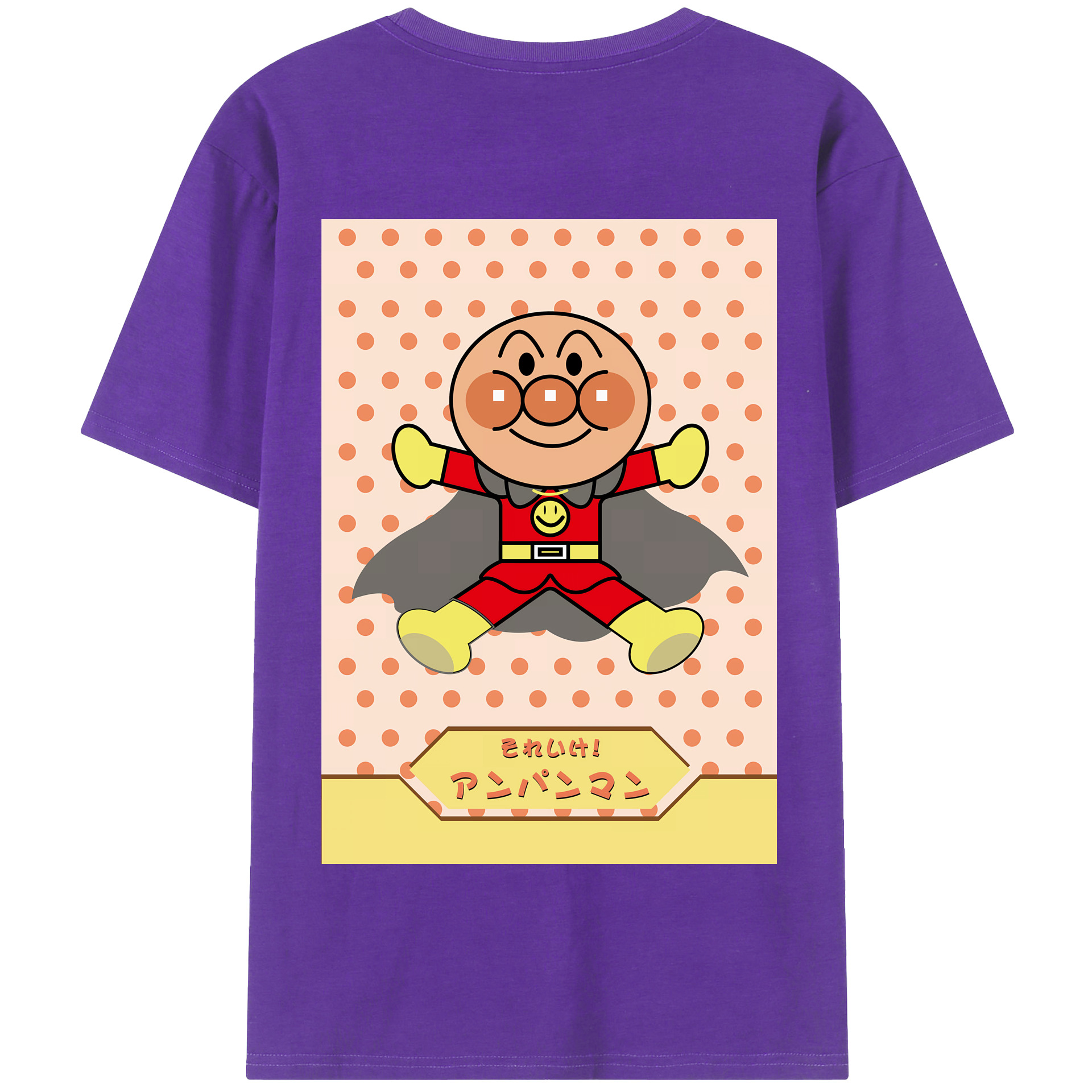 （画像用） アンパンマン Anpanman 綿100％半袖Tシャツ（背面プリント）