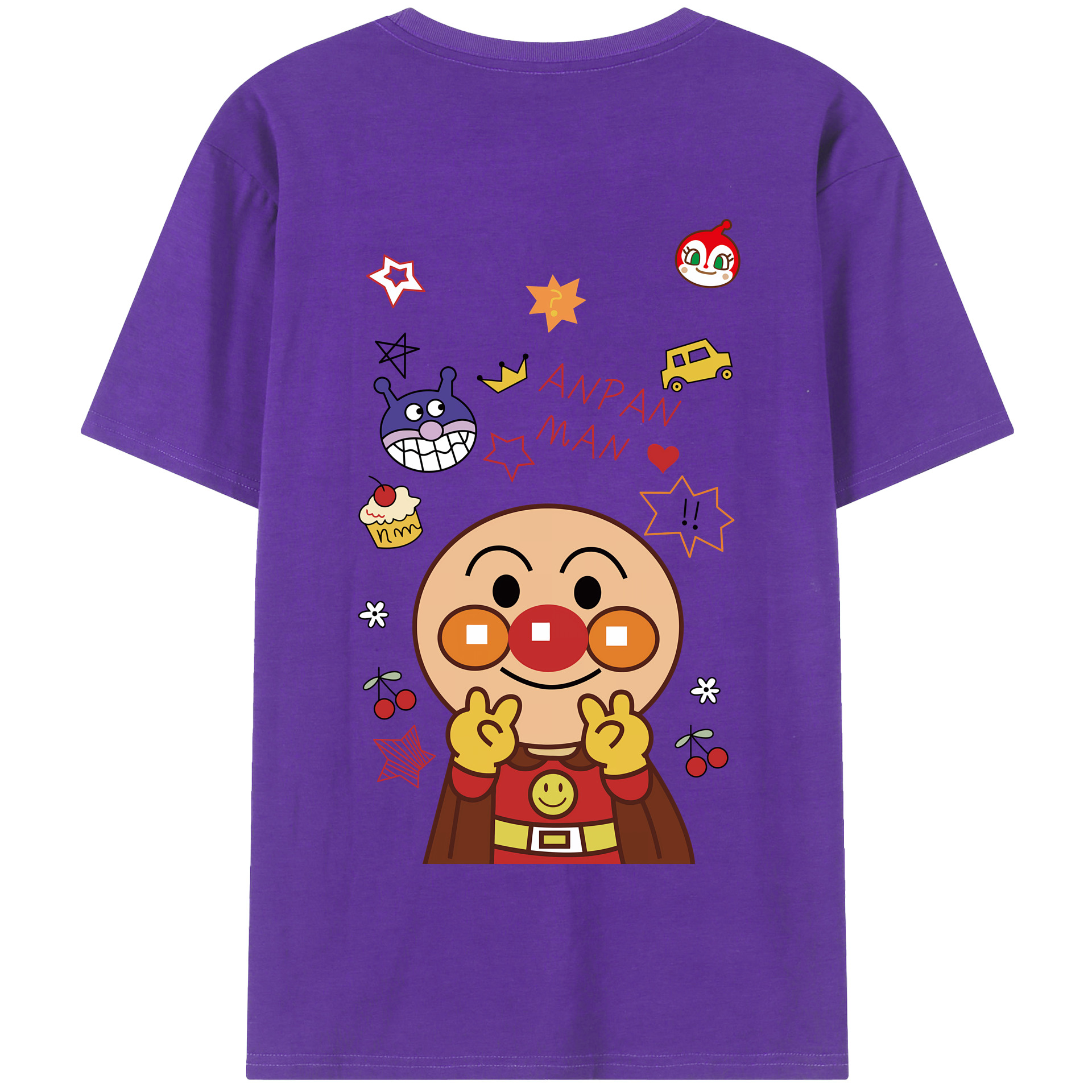 （画像用） アンパンマン Anpanman 綿100％半袖Tシャツ（背面プリント）