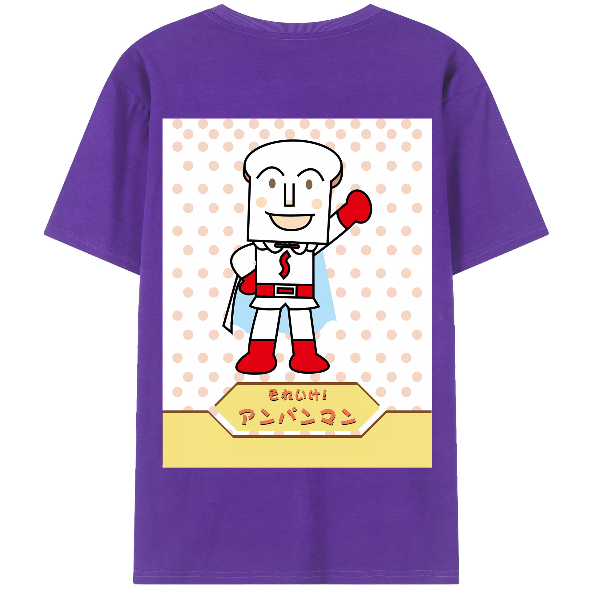 （画像用） アンパンマン Anpanman 綿100％半袖Tシャツ（背面プリント）