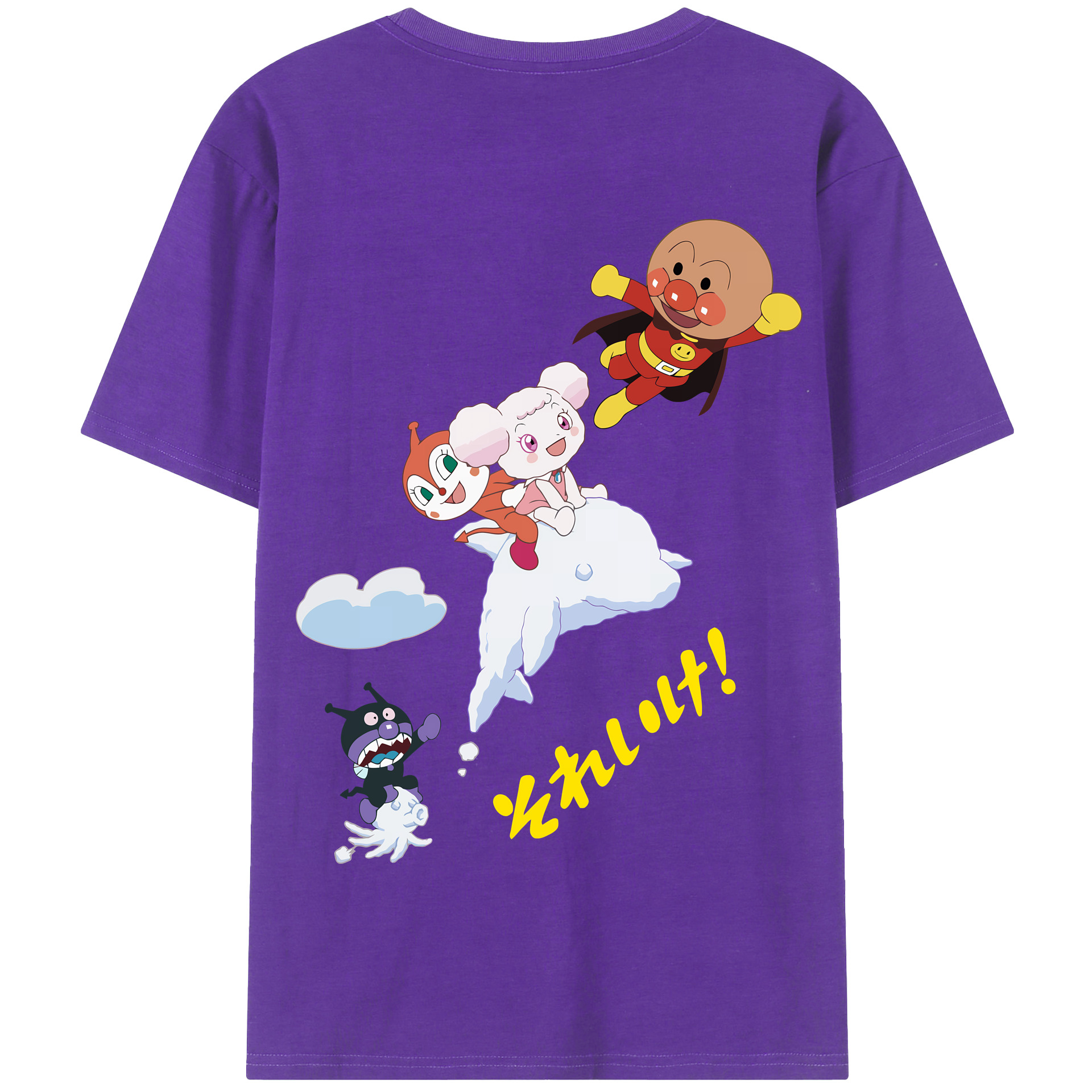 （画像用） アンパンマン Anpanman 綿100％半袖Tシャツ（背面プリント）