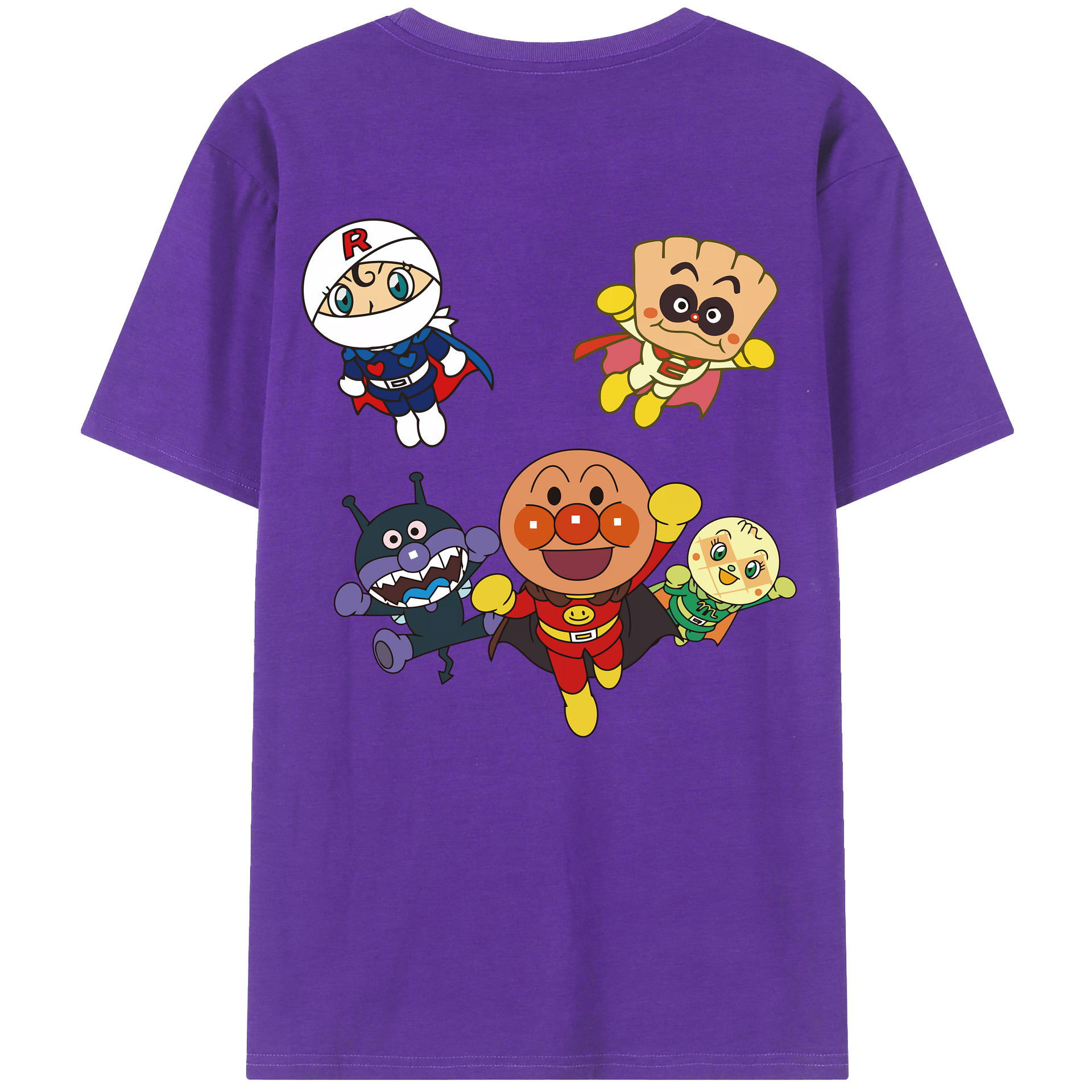（画像用） アンパンマン Anpanman 綿100％半袖Tシャツ（背面プリント）