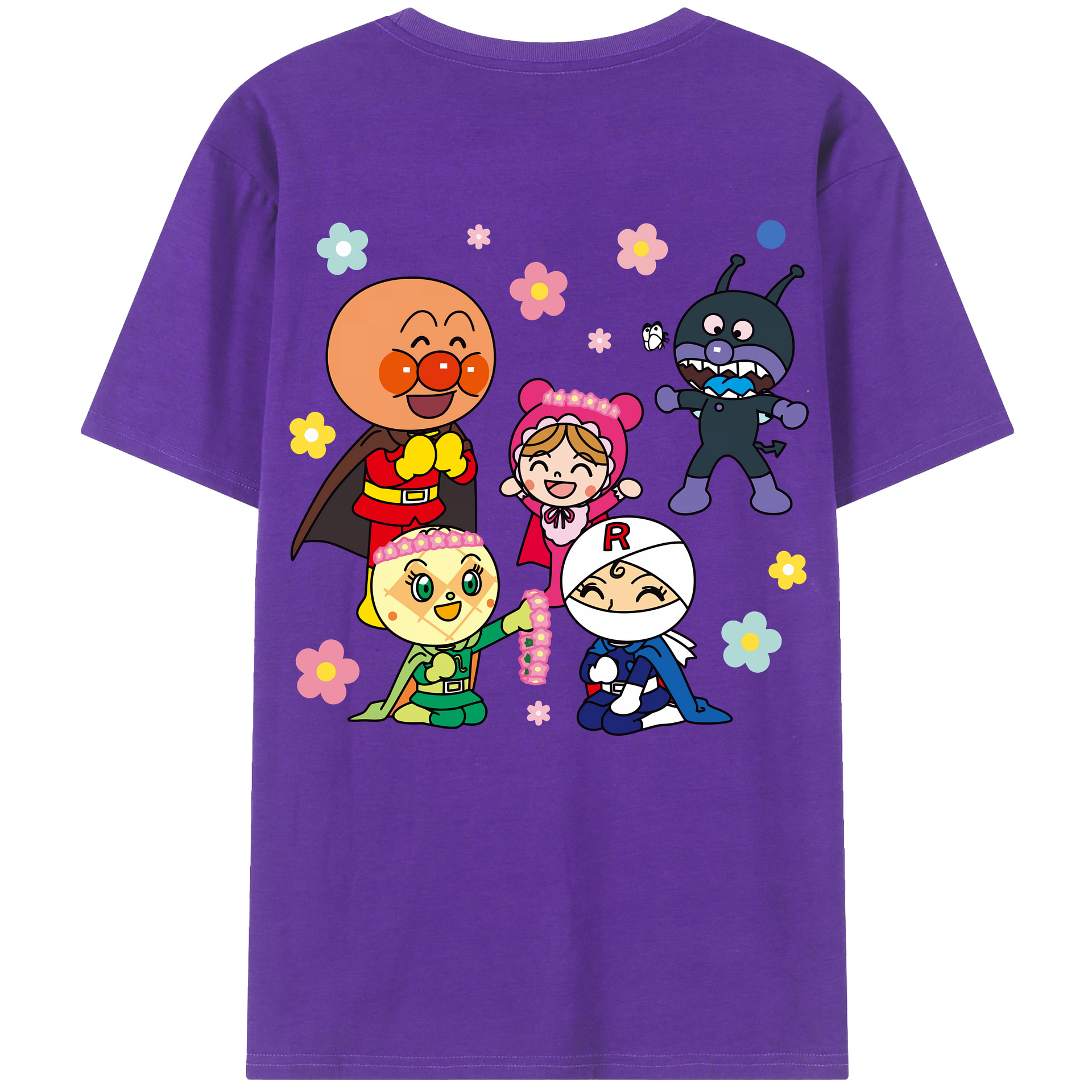 （画像用） アンパンマン Anpanman 綿100％半袖Tシャツ（背面プリント）
