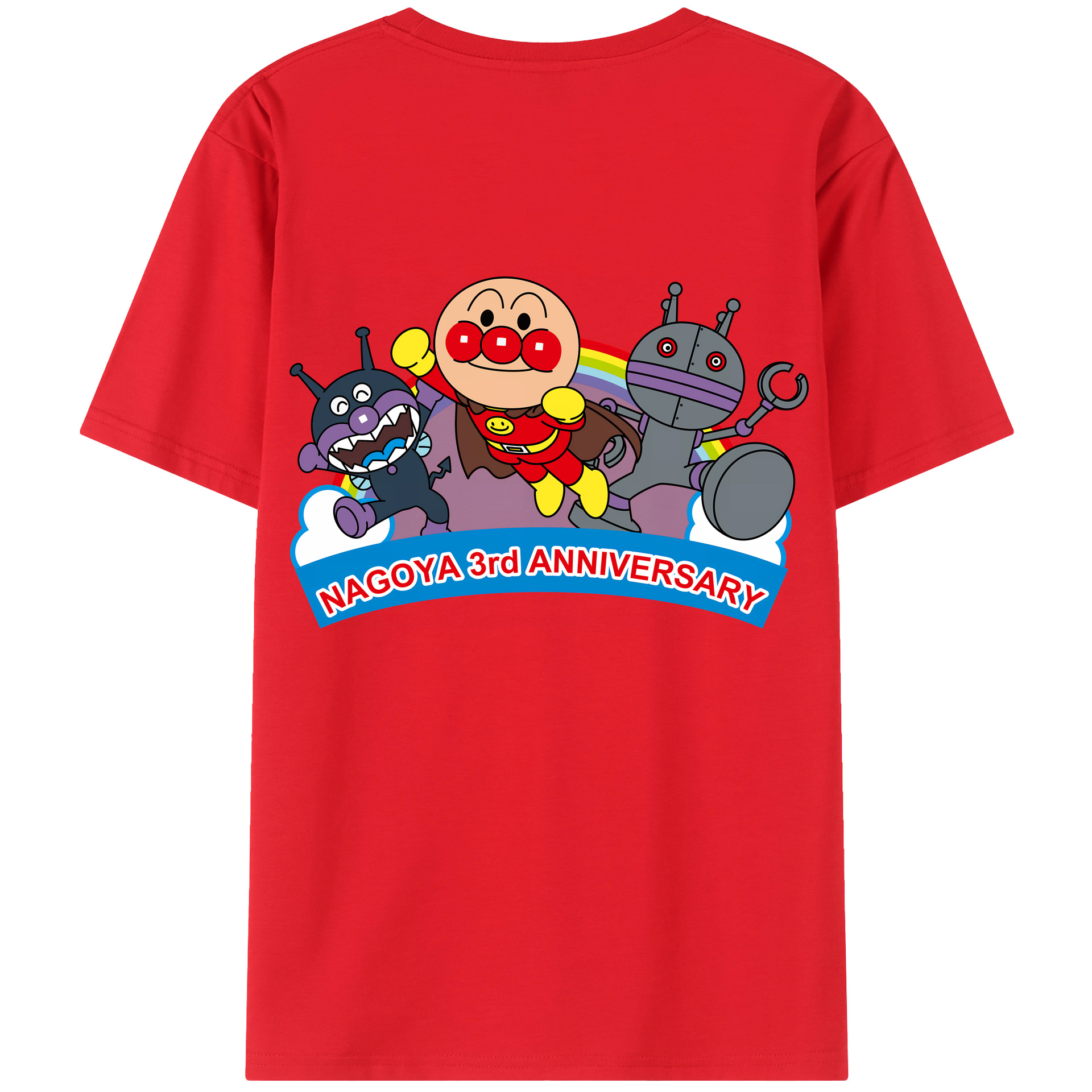 （画像用） アンパンマン Anpanman 綿100％半袖Tシャツ（背面プリント）