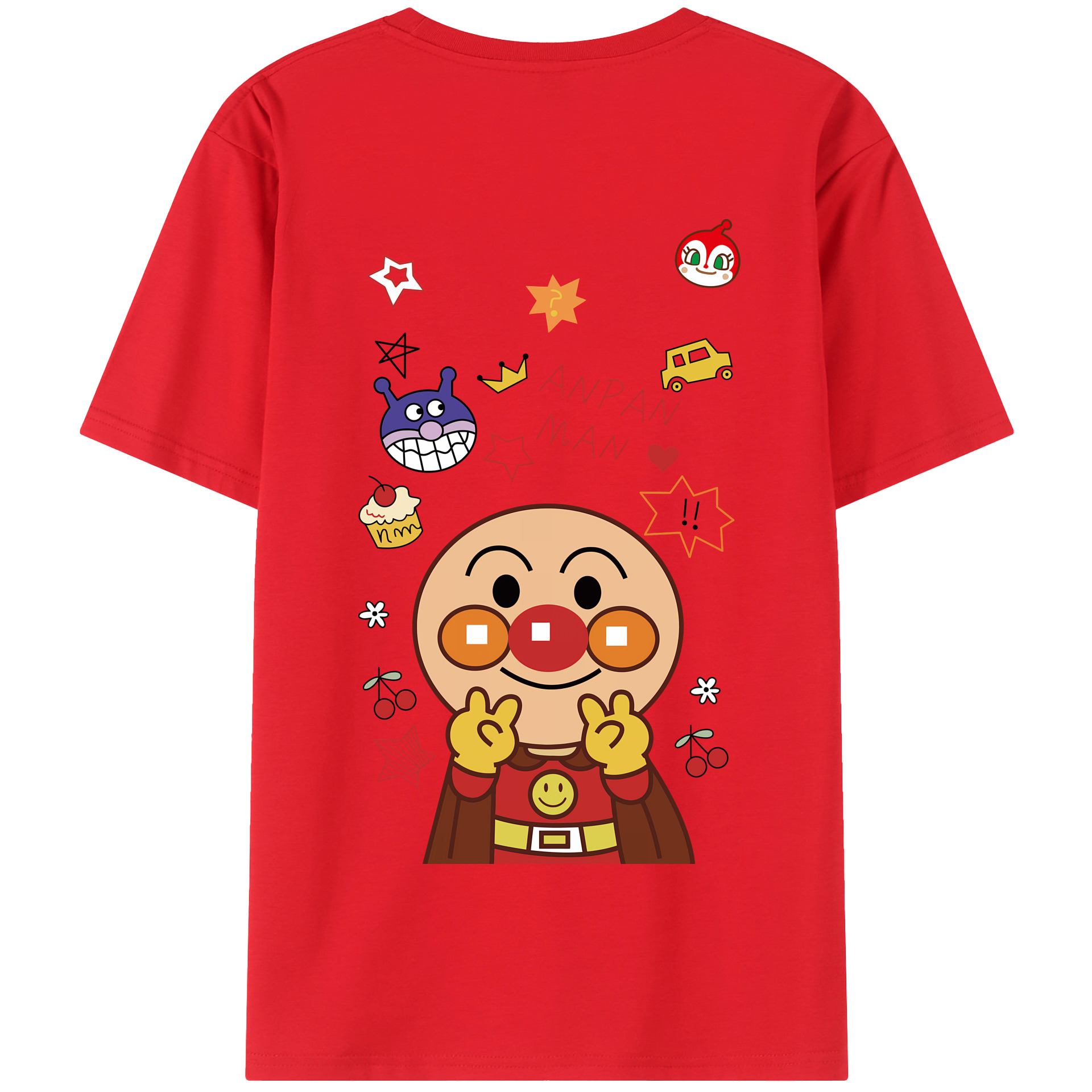 （画像用） アンパンマン Anpanman 綿100％半袖Tシャツ（背面プリント）
