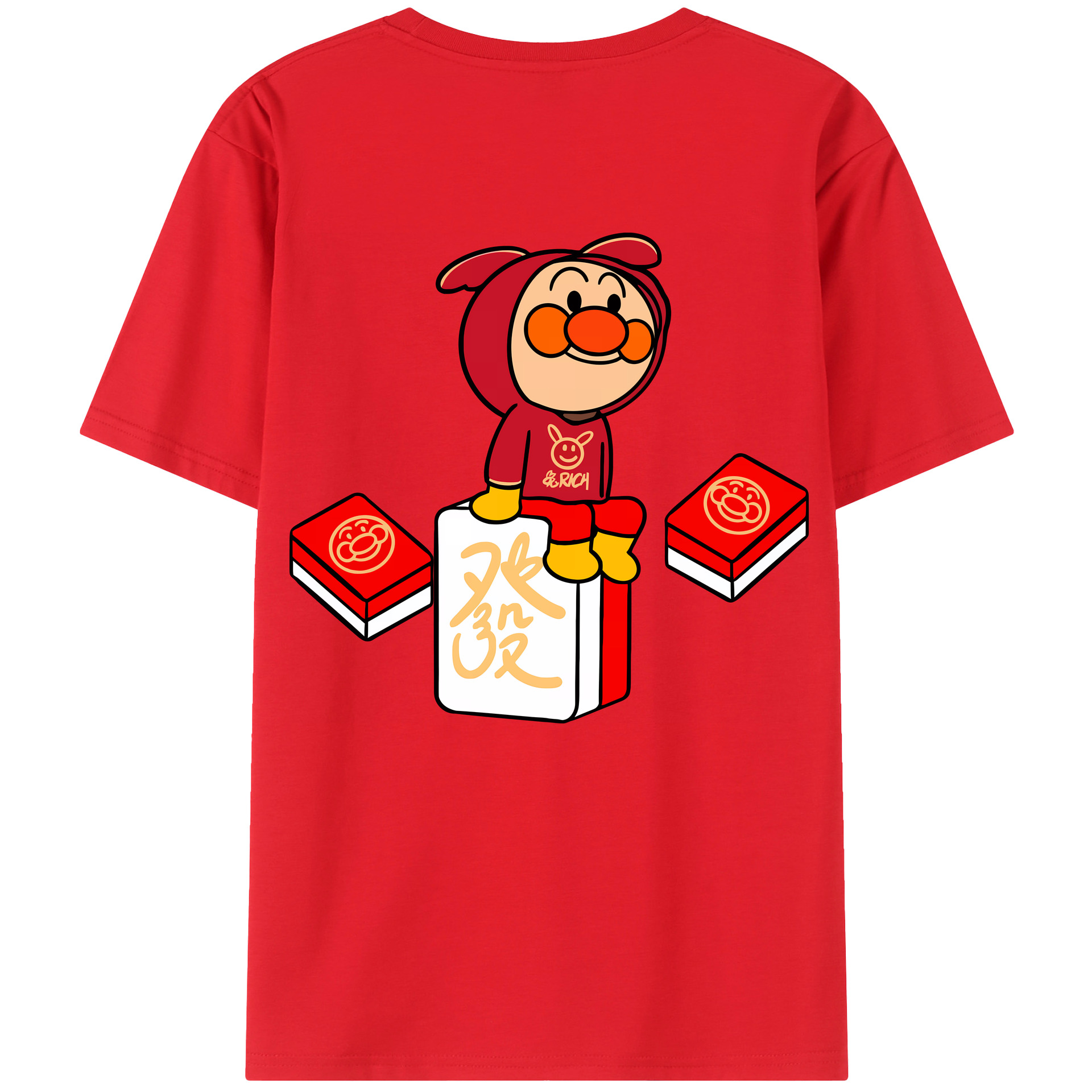 （画像用） アンパンマン Anpanman 綿100％半袖Tシャツ（背面プリント）