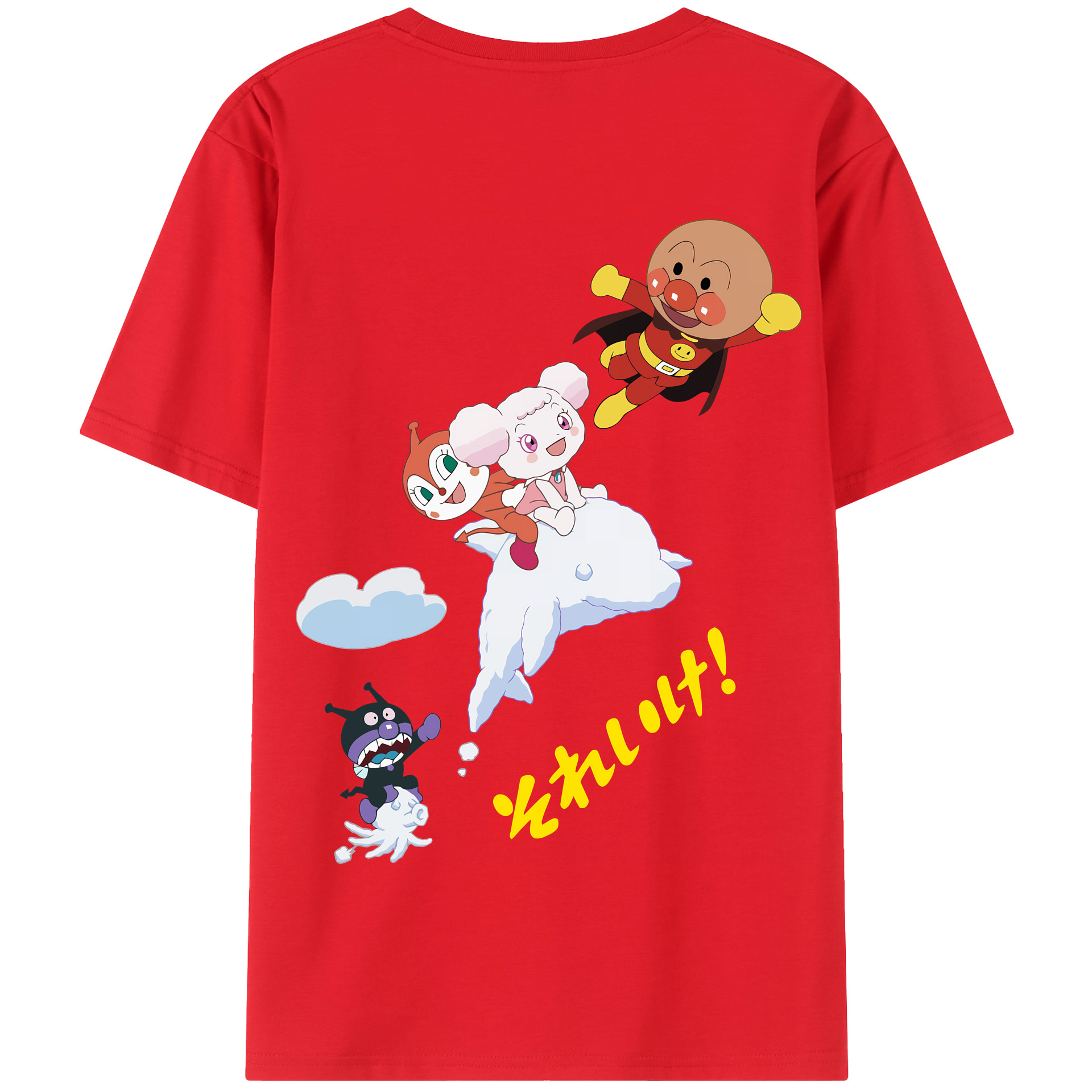 （画像用） アンパンマン Anpanman 綿100％半袖Tシャツ（背面プリント）