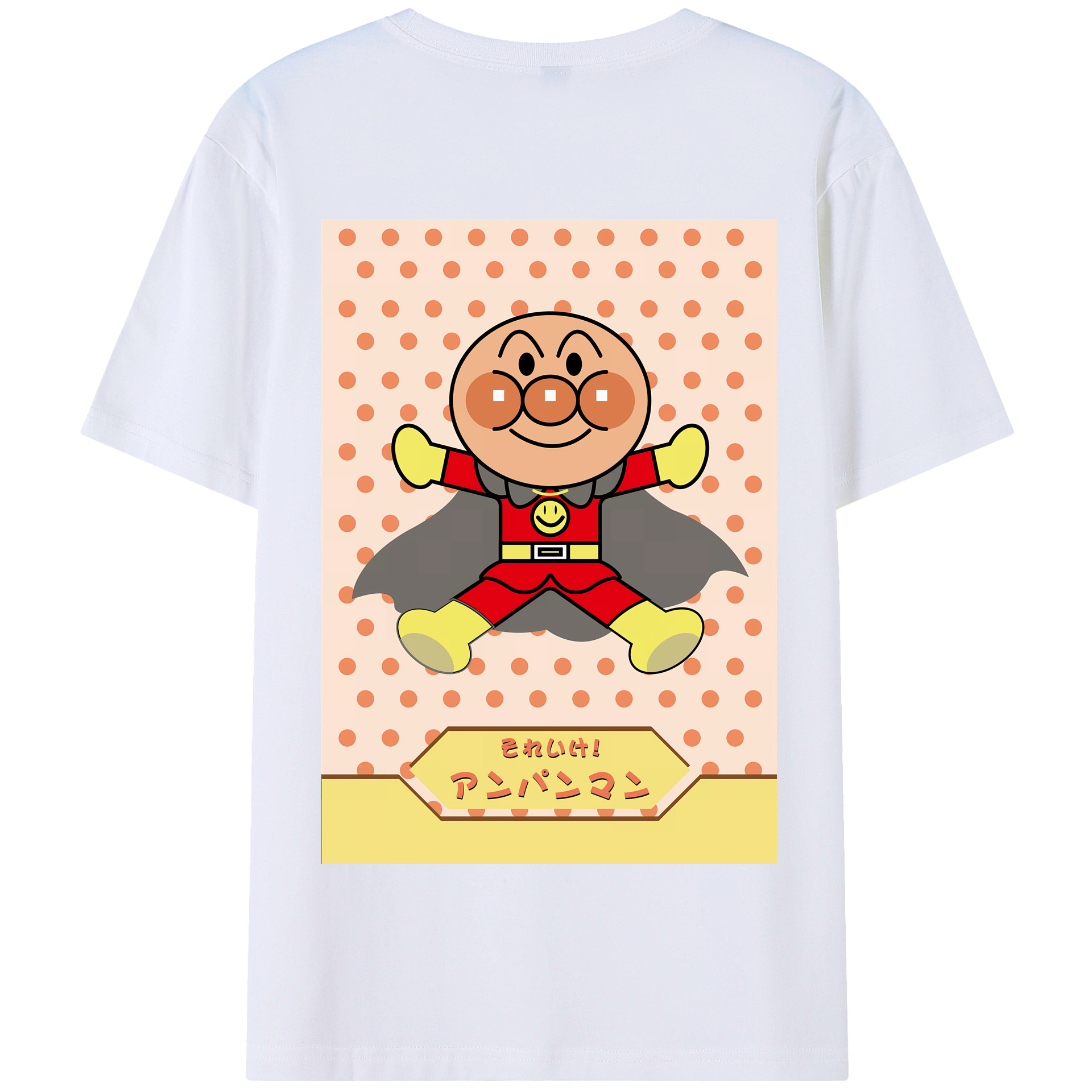 （画像用） アンパンマン Anpanman 綿100％半袖Tシャツ（背面プリント）
