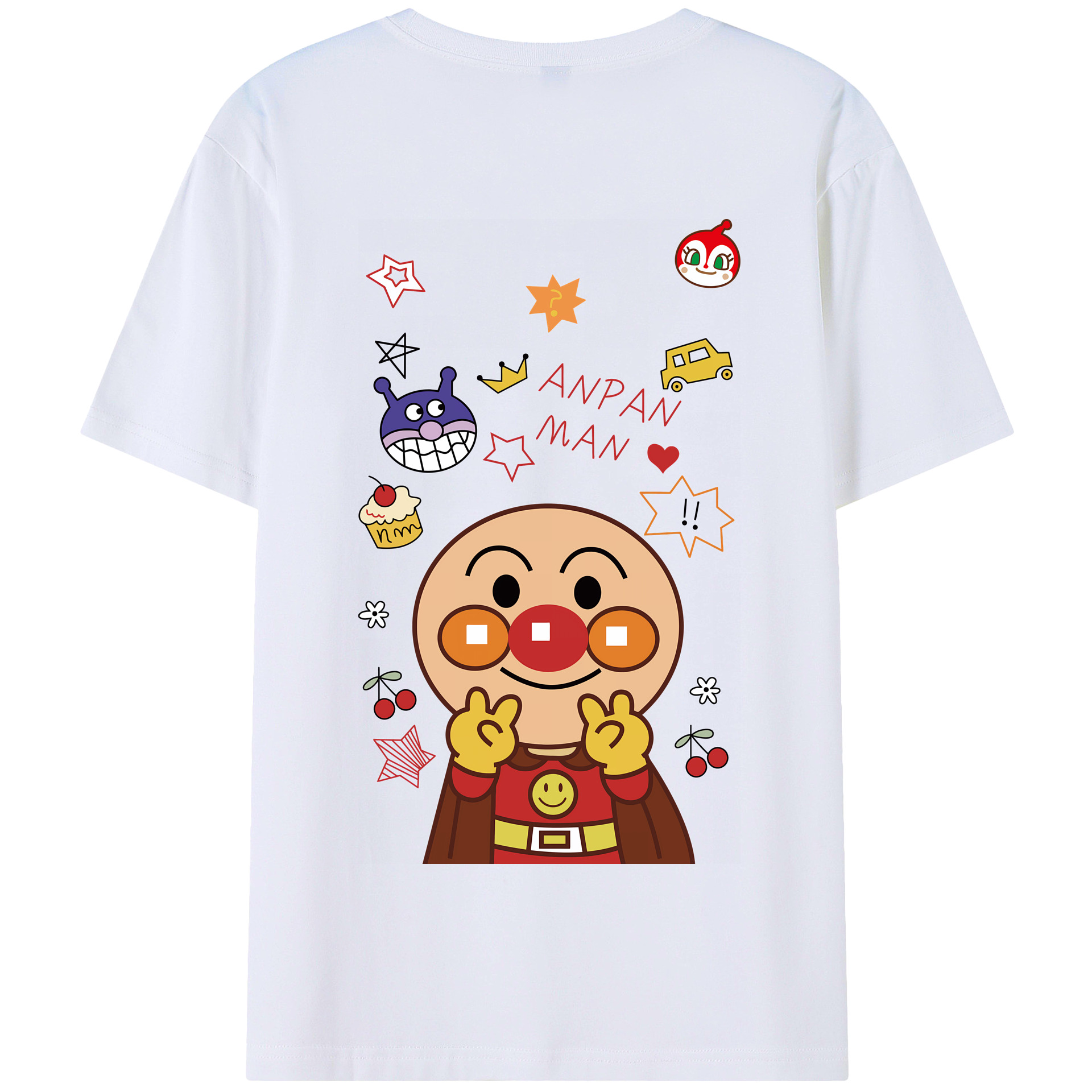 （画像用） アンパンマン Anpanman 綿100％半袖Tシャツ（背面プリント）