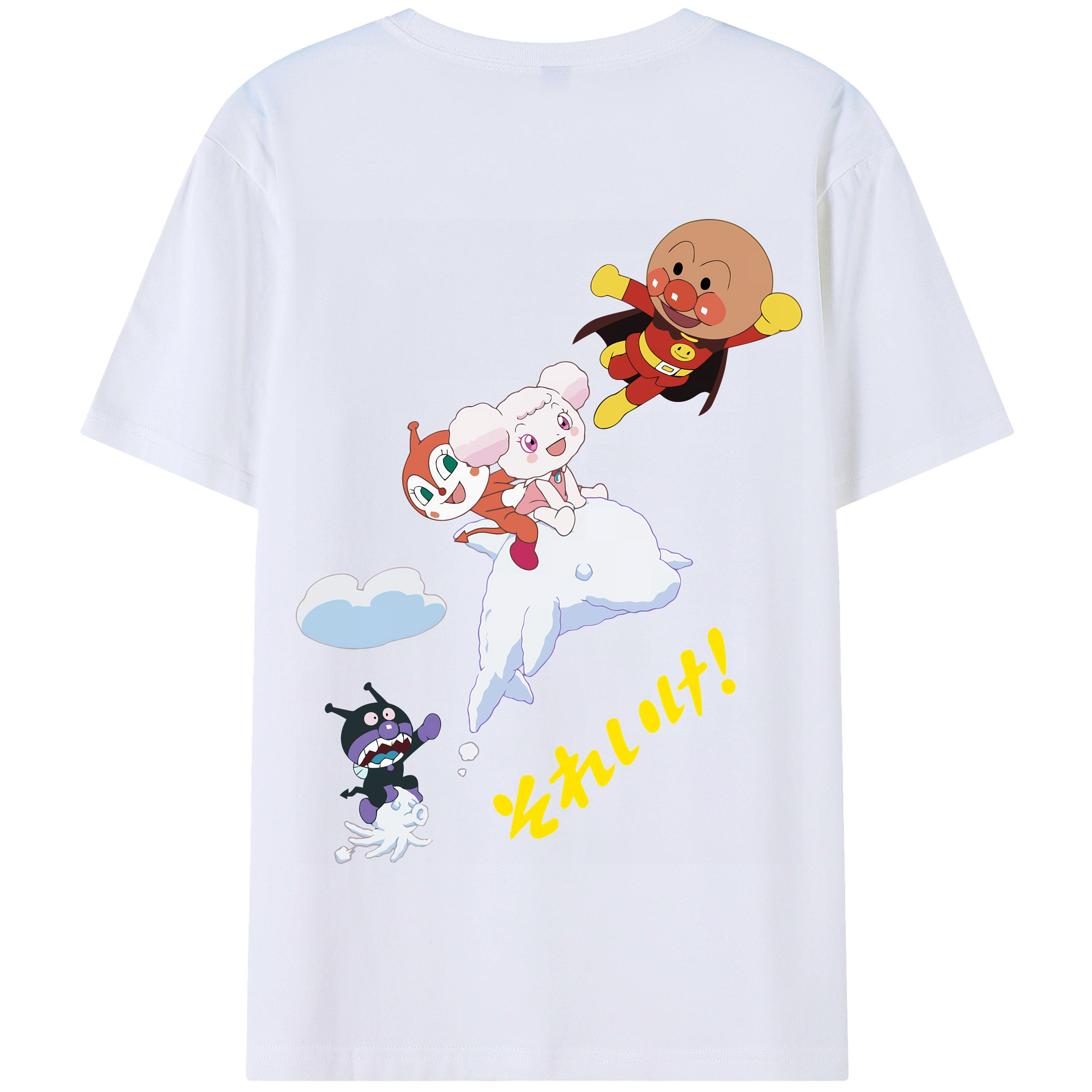 （画像用） アンパンマン Anpanman 綿100％半袖Tシャツ（背面プリント）