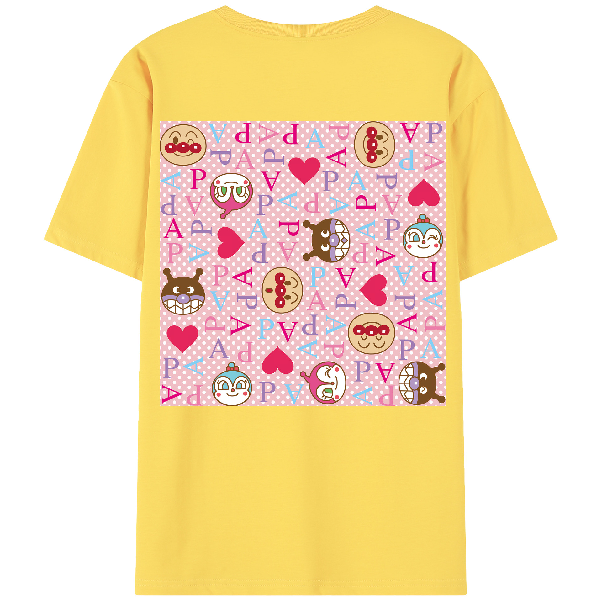 （画像用） アンパンマン Anpanman 綿100％半袖Tシャツ（背面プリント）