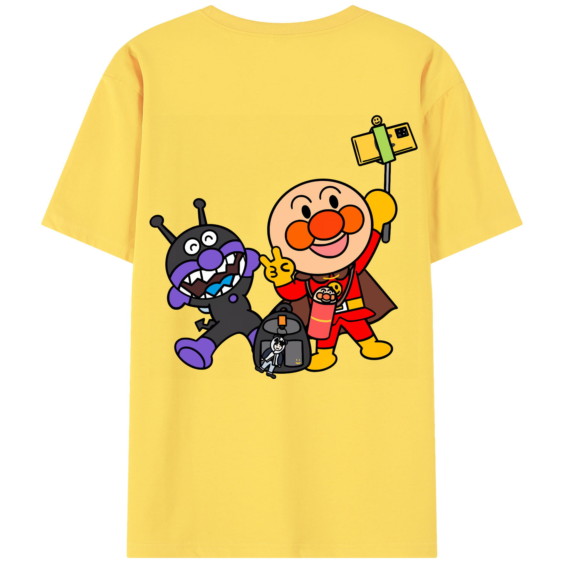 （画像用） アンパンマン Anpanman 綿100％半袖Tシャツ（背面プリント）