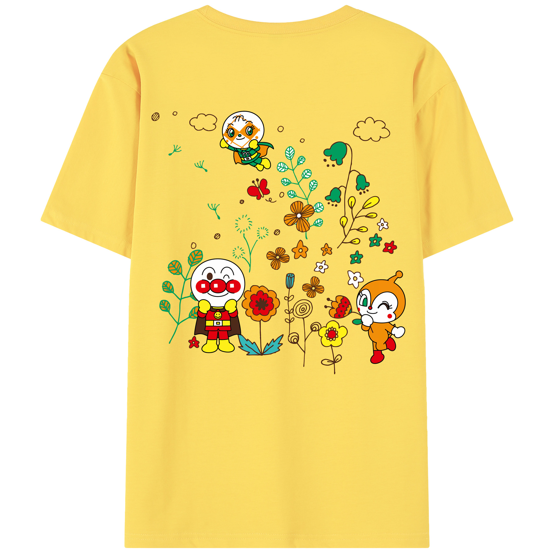 （画像用） アンパンマン Anpanman 綿100％半袖Tシャツ（背面プリント）
